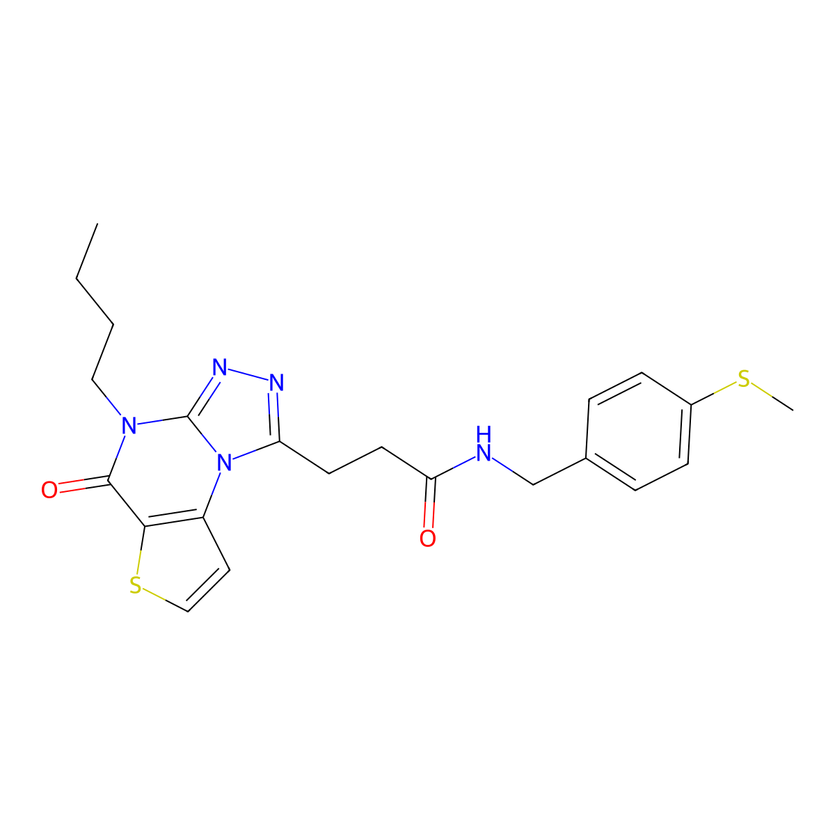 3-(4-butyl-5-oxo-4,5-dihydrothieno[2,3-e][1,2,4]triazolo[4,3-a]pyrimidin-1-yl)-N-(4-(methylthio)benzyl)propanamide molecular structure, CAS 1223908-19-7