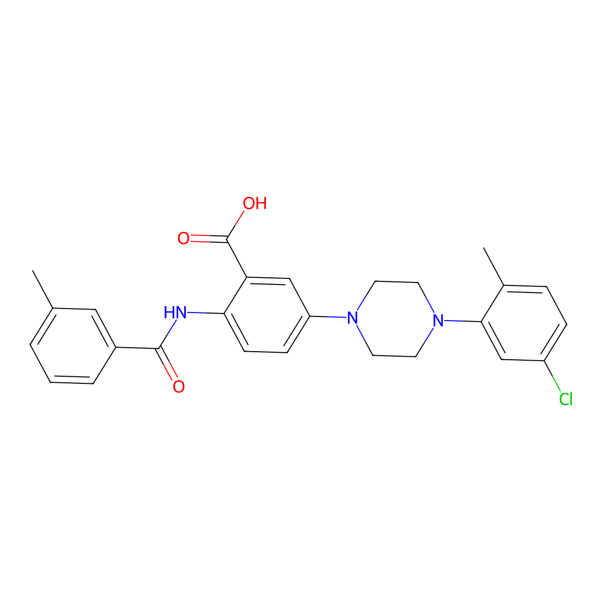 5-[4-(5-Chloro-2-methylphenyl)-1-piperazinyl]-2-(3-methylbenzamido)benzoic Acid molecular structure, CAS 1223909-56-5