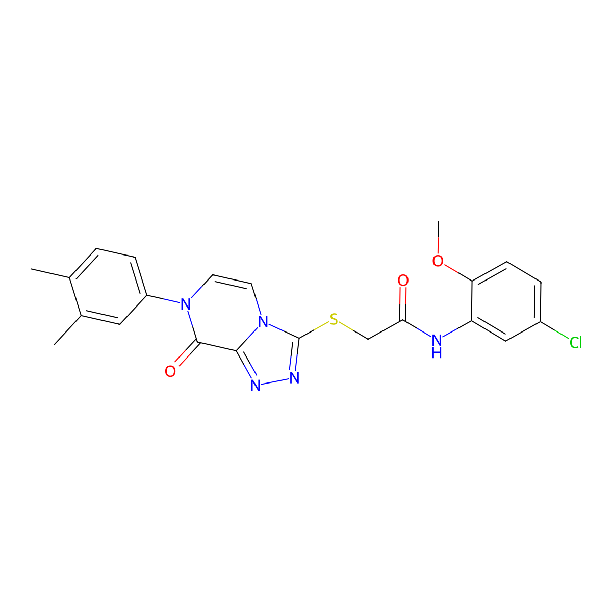 N-(5-chloro-2-methoxyphenyl)-2-[[7-(3,4-dimethylphenyl)-8-oxo-[1,2,4]triazolo[4,3-a]pyrazin-3-yl]sulfanyl]acetamide molecular structure, CAS 1223910-83-5