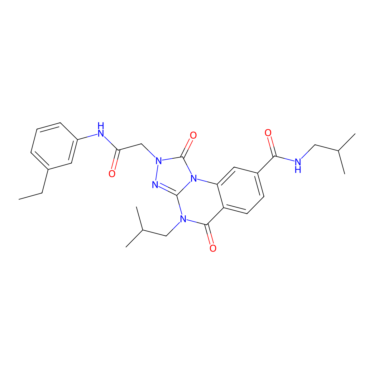 2-(2-((3-ethylphenyl)amino)-2-oxoethyl)-N,4-diisobutyl-1,5-dioxo-1,2,4,5-tetrahydro-[1,2,4]triazolo[4,3-a]quinazoline-8-carboxamide molecular structure, CAS 1223913-62-9