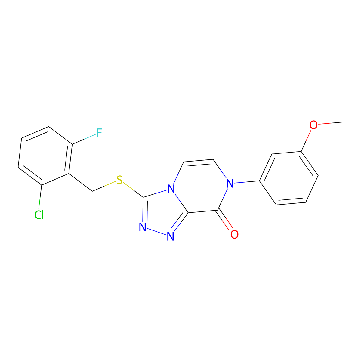 3-[(2-chloro-6-fluorobenzyl)thio]-7-(3-methoxyphenyl)[1,2,4]triazolo[4,3-a]pyrazin-8(7H)-one molecular structure, CAS 1223914-09-7