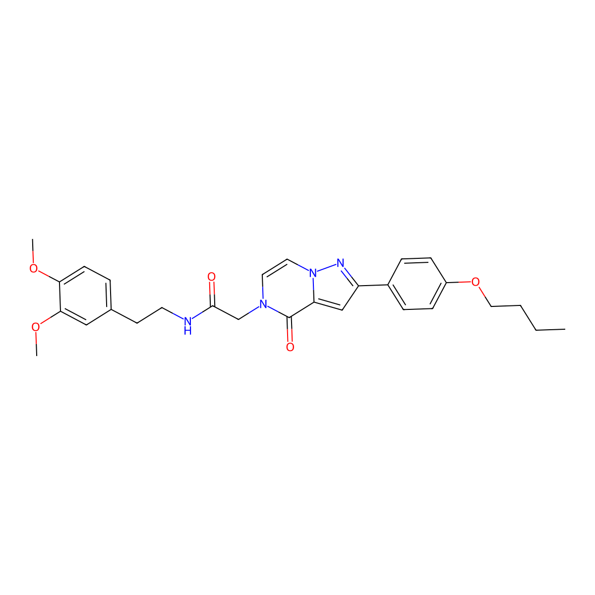 2-(2-(4-butoxyphenyl)-4-oxopyrazolo[1,5-a]pyrazin-5(4H)-yl)-N-(3,4-dimethoxyphenethyl)acetamide molecular structure, CAS 1223917-43-8