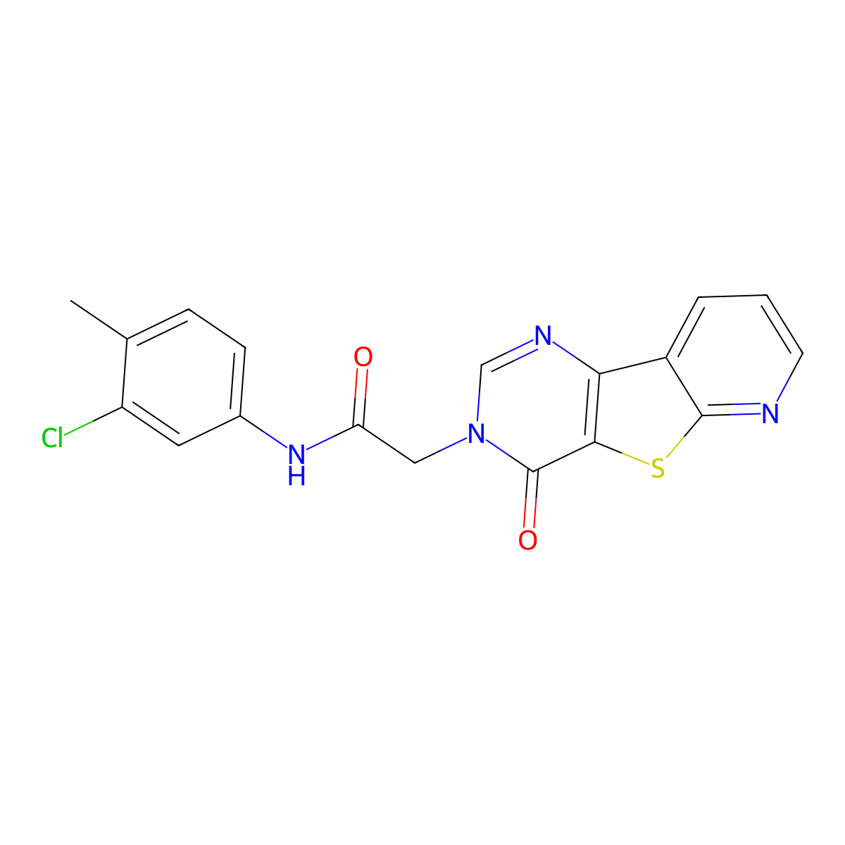 N-(3-chloro-4-methylphenyl)-2-(4-oxopyrido[3',2':4,5]thieno[3,2-d]pyrimidin-3(4H)-yl)acetamide molecular structure, CAS 1223917-56-3