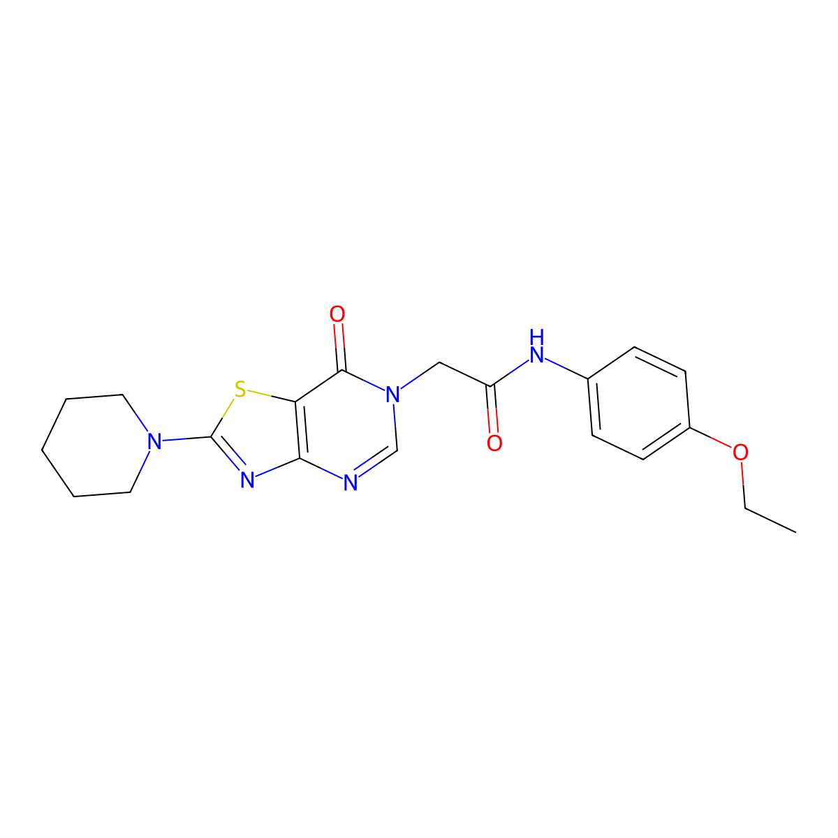 N-(4-ethoxyphenyl)-2-[7-oxo-2-(piperidin-1-yl)[1,3]thiazolo[4,5-d]pyrimidin-6(7H)-yl]acetamide molecular structure, CAS 1223917-71-2