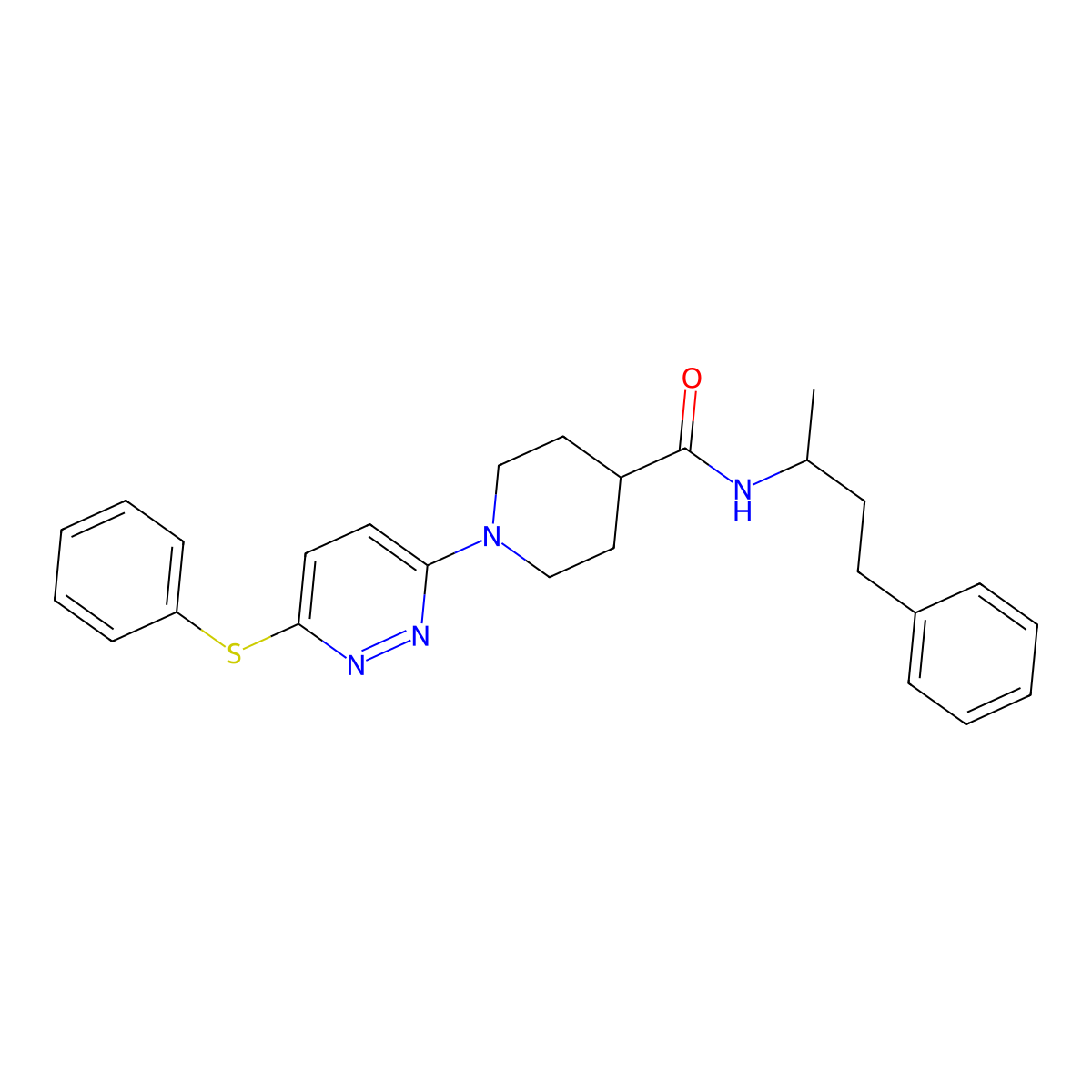 N-(4-phenylbutan-2-yl)-1-[6-(phenylsulfanyl)pyridazin-3-yl]piperidine-4-carboxamide molecular structure, CAS 1223920-77-1