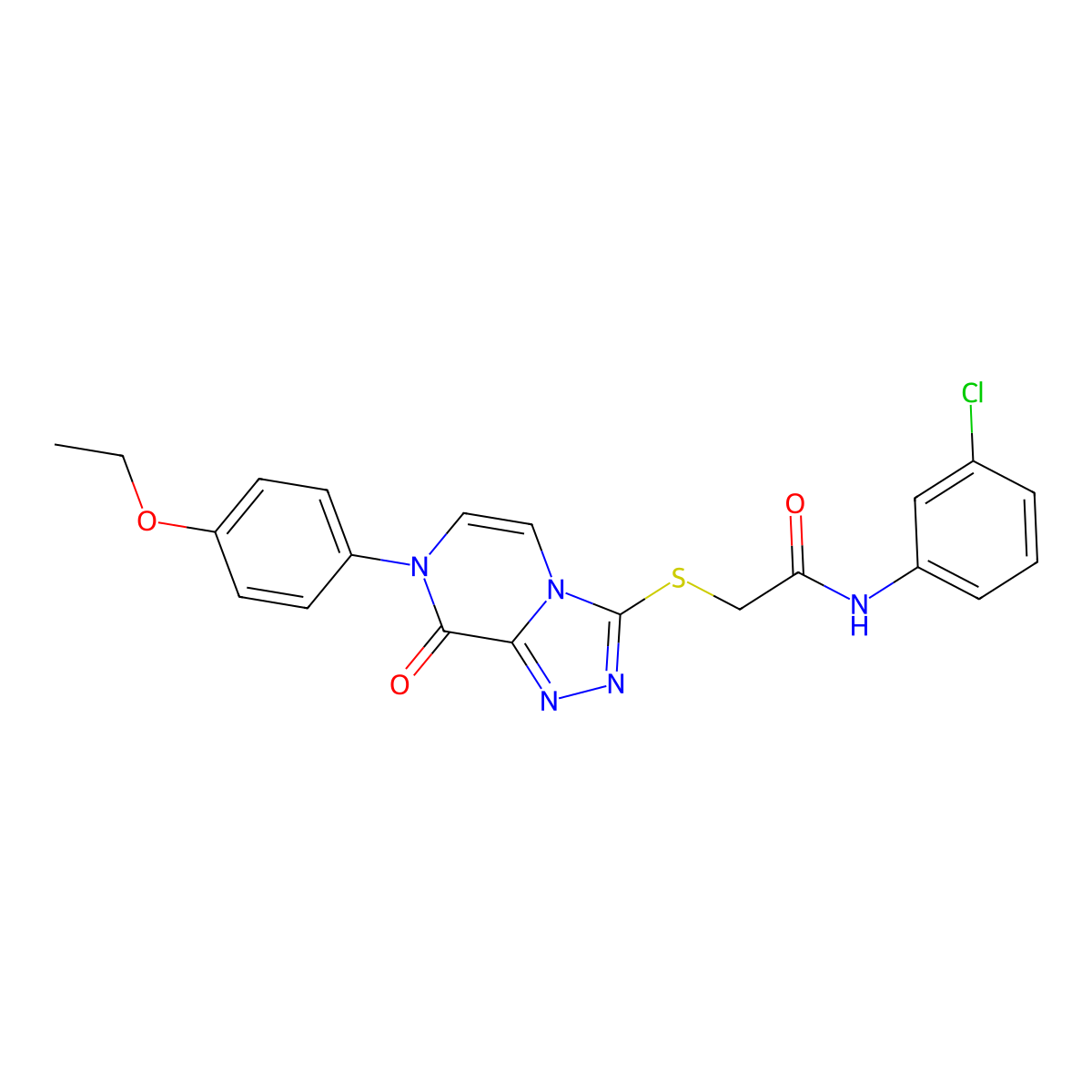 N-(3-chlorophenyl)-2-[[7-(4-ethoxyphenyl)-8-oxo-[1,2,4]triazolo[4,3-a]pyrazin-3-yl]sulfanyl]acetamide molecular structure, CAS 1223926-43-9