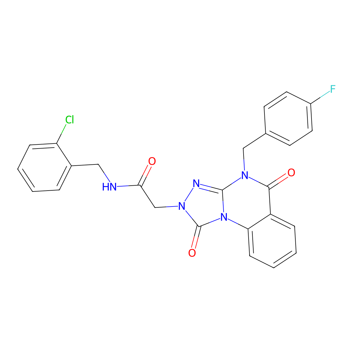 N-(2-chlorobenzyl)-2-(4-(4-fluorobenzyl)-1,5-dioxo-4,5-dihydro-[1,2,4]triazolo[4,3-a]quinazolin-2(1H)-yl)acetamide molecular structure, CAS 1223926-47-3