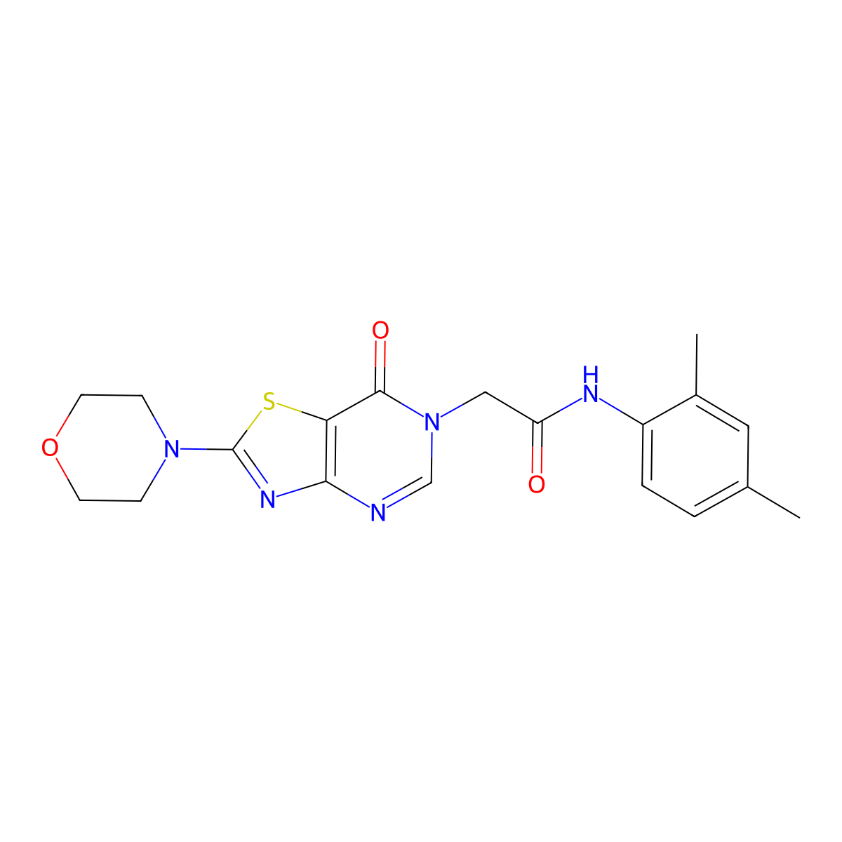 N-(2,4-dimethylphenyl)-2-(2-morpholino-7-oxothiazolo[4,5-d]pyrimidin-6(7H)-yl)acetamide molecular structure, CAS 1223926-93-9