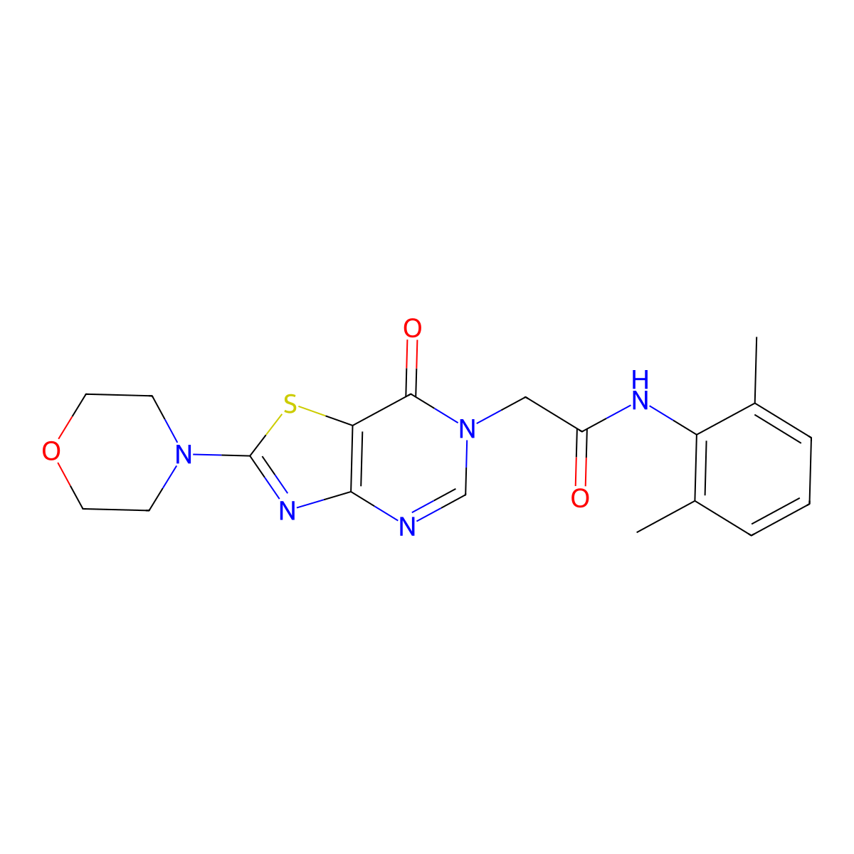 N-(2,6-dimethylphenyl)-2-(2-morpholino-7-oxothiazolo[4,5-d]pyrimidin-6(7H)-yl)acetamide molecular structure, CAS 1223927-16-9