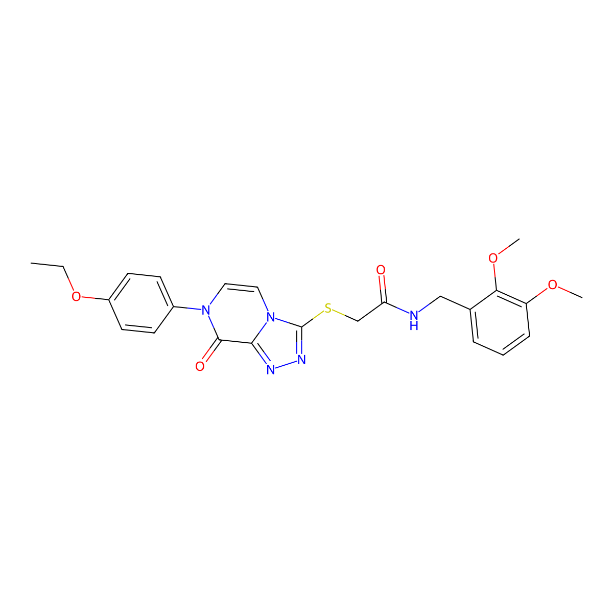 N-[(2,3-dimethoxyphenyl)methyl]-2-{[7-(4-ethoxyphenyl)-8-oxo-7H,8H-[1,2,4]triazolo[4,3-a]pyrazin-3-yl]sulfanyl}acetamide molecular structure, CAS 1223928-43-5