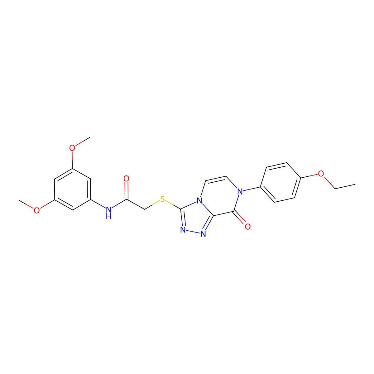 N-(3,5-dimethoxyphenyl)-2-((7-(4-ethoxyphenyl)-8-oxo-7,8-dihydro-[1,2,4]triazolo[4,3-a]pyrazin-3-yl)thio)acetamide molecular structure, CAS 1223930-60-6