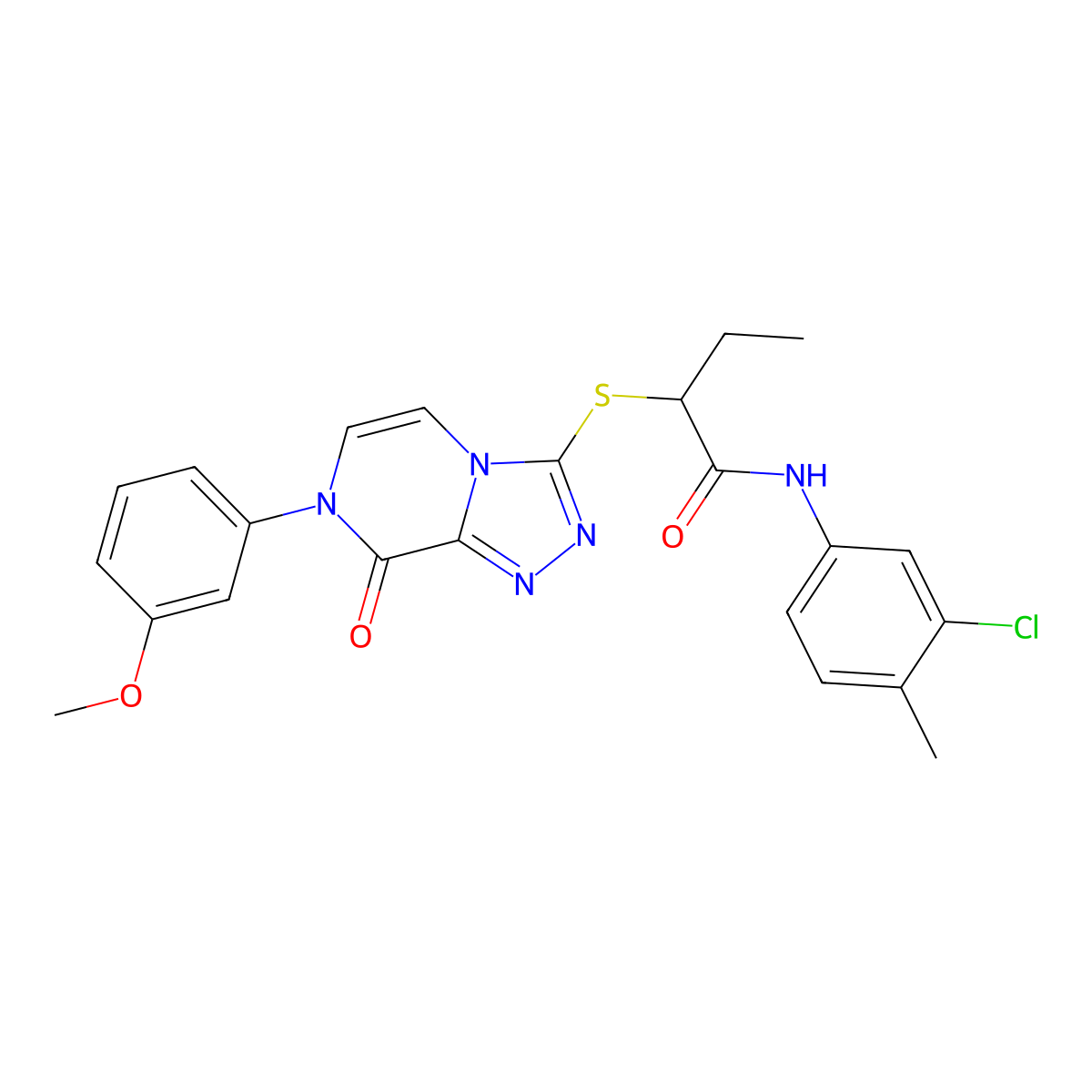 N-(3-chloro-4-methylphenyl)-2-{[7-(3-methoxyphenyl)-8-oxo-7,8-dihydro[1,2,4]triazolo[4,3-a]pyrazin-3-yl]thio}butanamide molecular structure, CAS 1223935-16-7