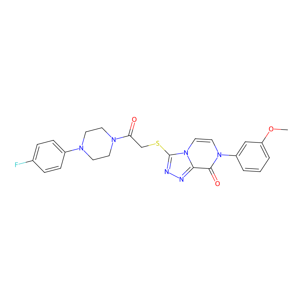 3-({2-[4-(4-fluorophenyl)piperazin-1-yl]-2-oxoethyl}thio)-7-(3-methoxyphenyl)[1,2,4]triazolo[4,3-a]pyrazin-8(7H)-one molecular structure, CAS 1223935-79-2