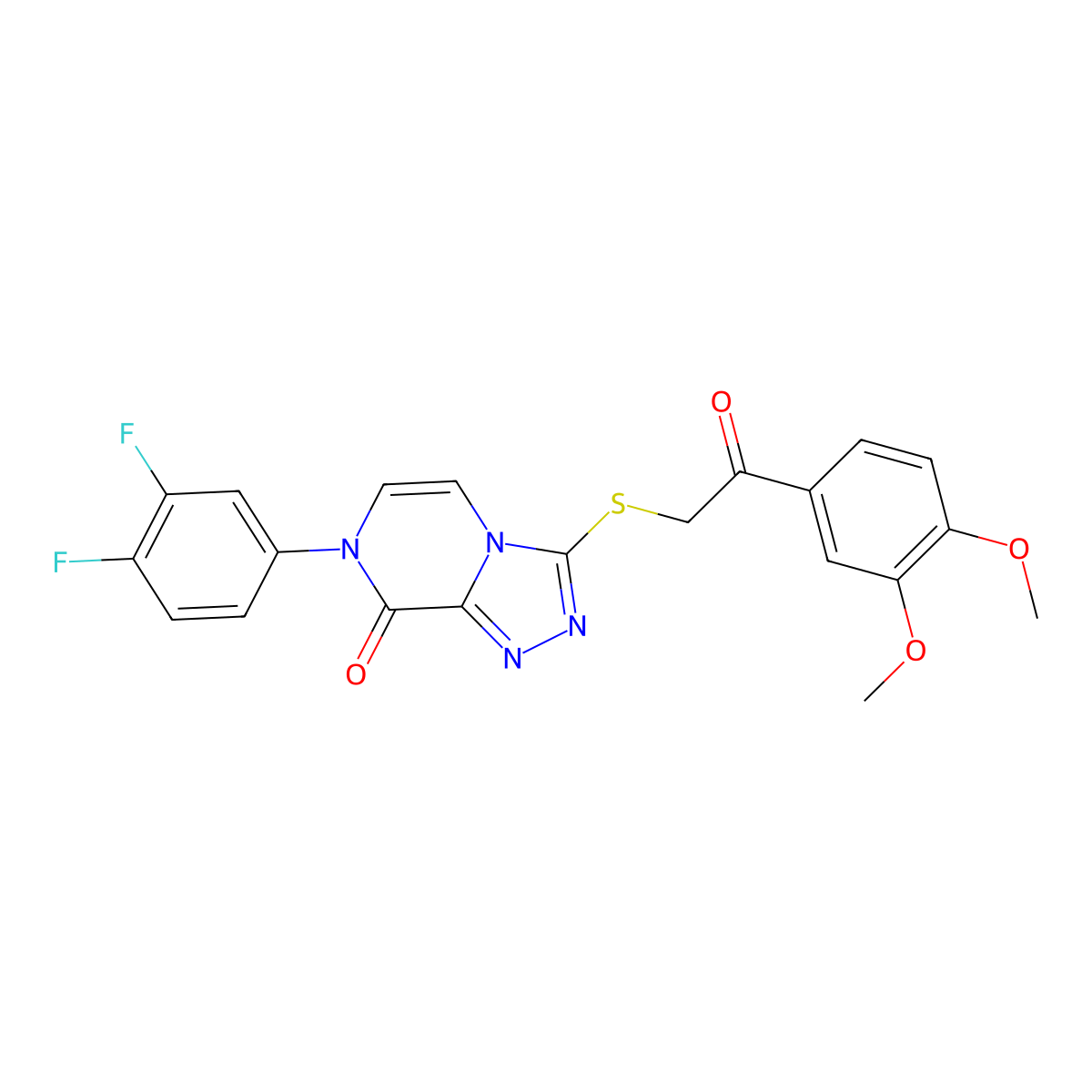 7-(3,4-difluorophenyl)-3-((2-(3,4-dimethoxyphenyl)-2-oxoethyl)thio)-[1,2,4]triazolo[4,3-a]pyrazin-8(7H)-one molecular structure, CAS 1223936-11-5