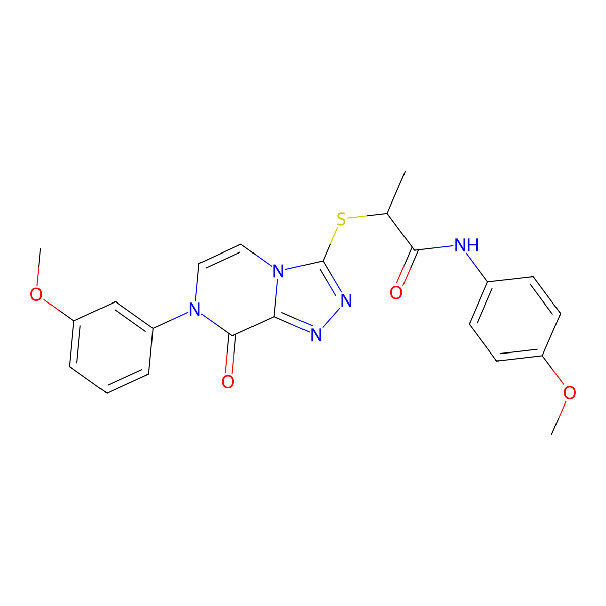 N-(4-methoxyphenyl)-2-{[7-(3-methoxyphenyl)-8-oxo-7H,8H-[1,2,4]triazolo[4,3-a]pyrazin-3-yl]sulfanyl}propanamide molecular structure, CAS 1223936-37-5