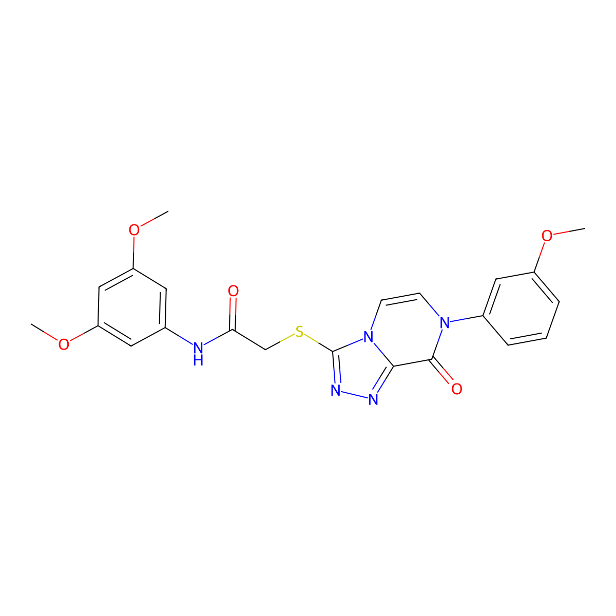 N-(3,5-dimethoxyphenyl)-2-{[7-(3-methoxyphenyl)-8-oxo-7H,8H-[1,2,4]triazolo[4,3-a]pyrazin-3-yl]sulfanyl}acetamide molecular structure, CAS 1223939-24-9