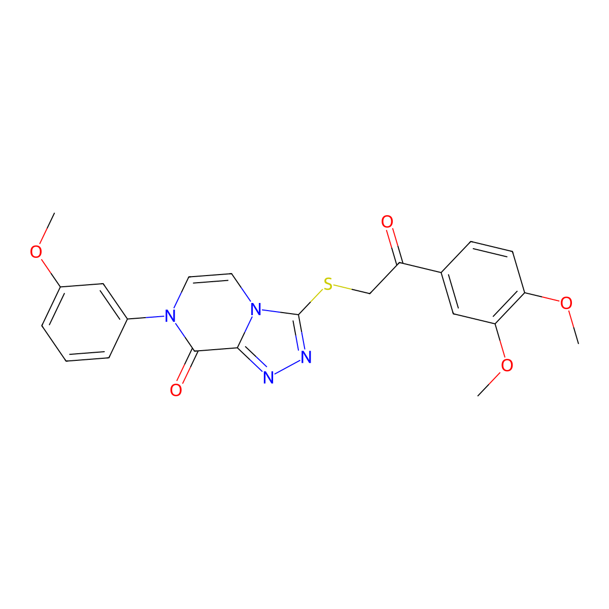 3-{[2-(3,4-dimethoxyphenyl)-2-oxoethyl]sulfanyl}-7-(3-methoxyphenyl)-7H,8H-[1,2,4]triazolo[4,3-a]pyrazin-8-one molecular structure, CAS 1223939-91-0