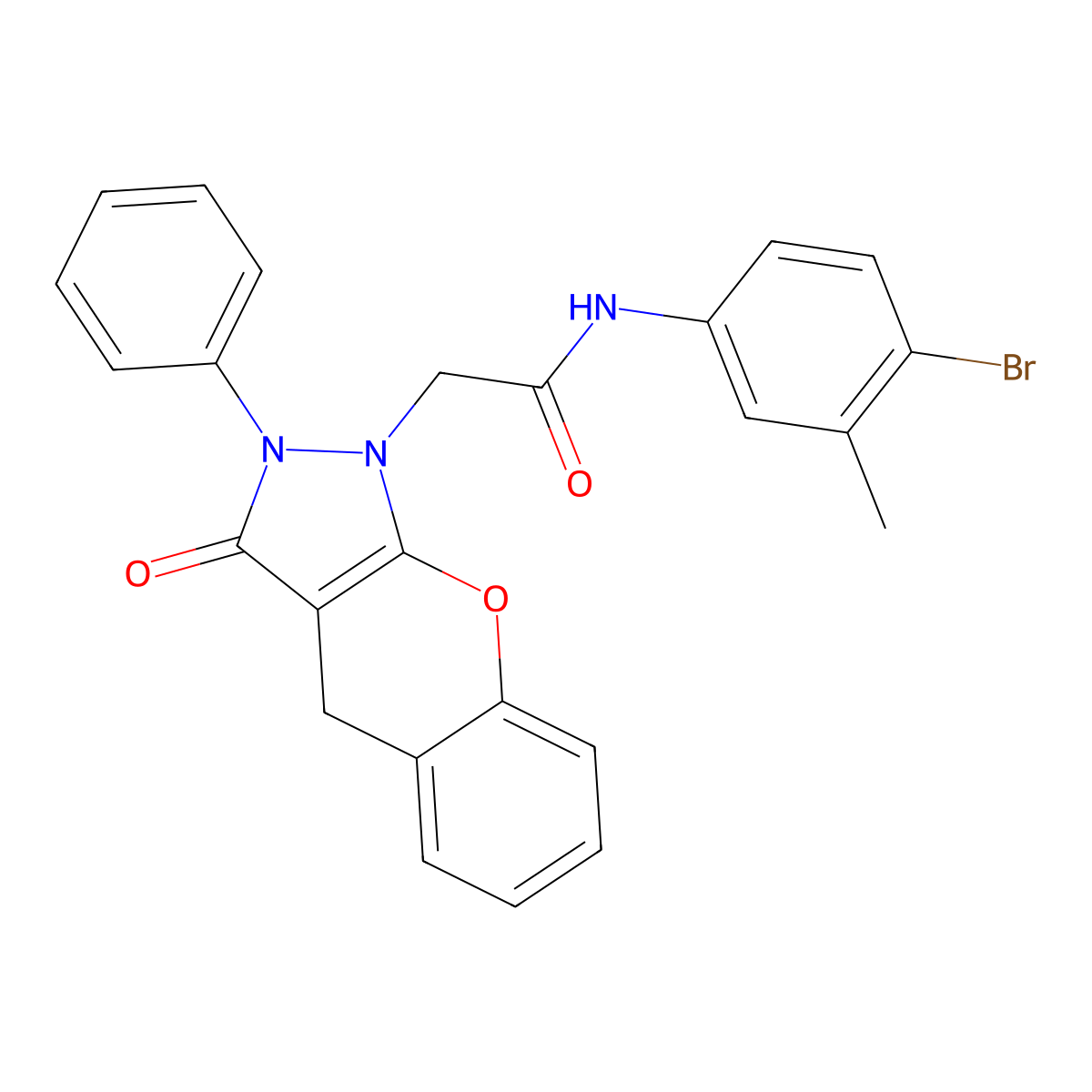 N-(4-bromo-3-methylphenyl)-2-(3-oxo-2-phenyl-2,3-dihydrochromeno[2,3-c]pyrazol-1(4H)-yl)acetamide molecular structure, CAS 1223944-35-1