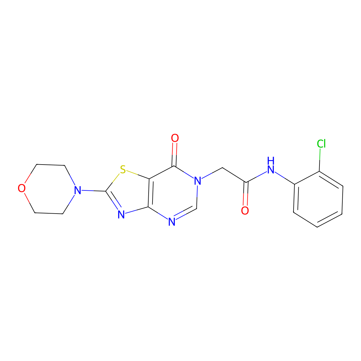 N-(2-chlorophenyl)-2-(2-morpholino-7-oxothiazolo[4,5-d]pyrimidin-6(7H)-yl)acetamide molecular structure, CAS 1223946-27-7
