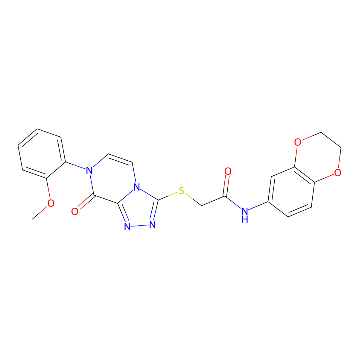 N-(2,3-dihydro-1,4-benzodioxin-6-yl)-2-[[7-(2-methoxyphenyl)-8-oxo-[1,2,4]triazolo[4,3-a]pyrazin-3-yl]sulfanyl]acetamide molecular structure, CAS 1223946-78-8
