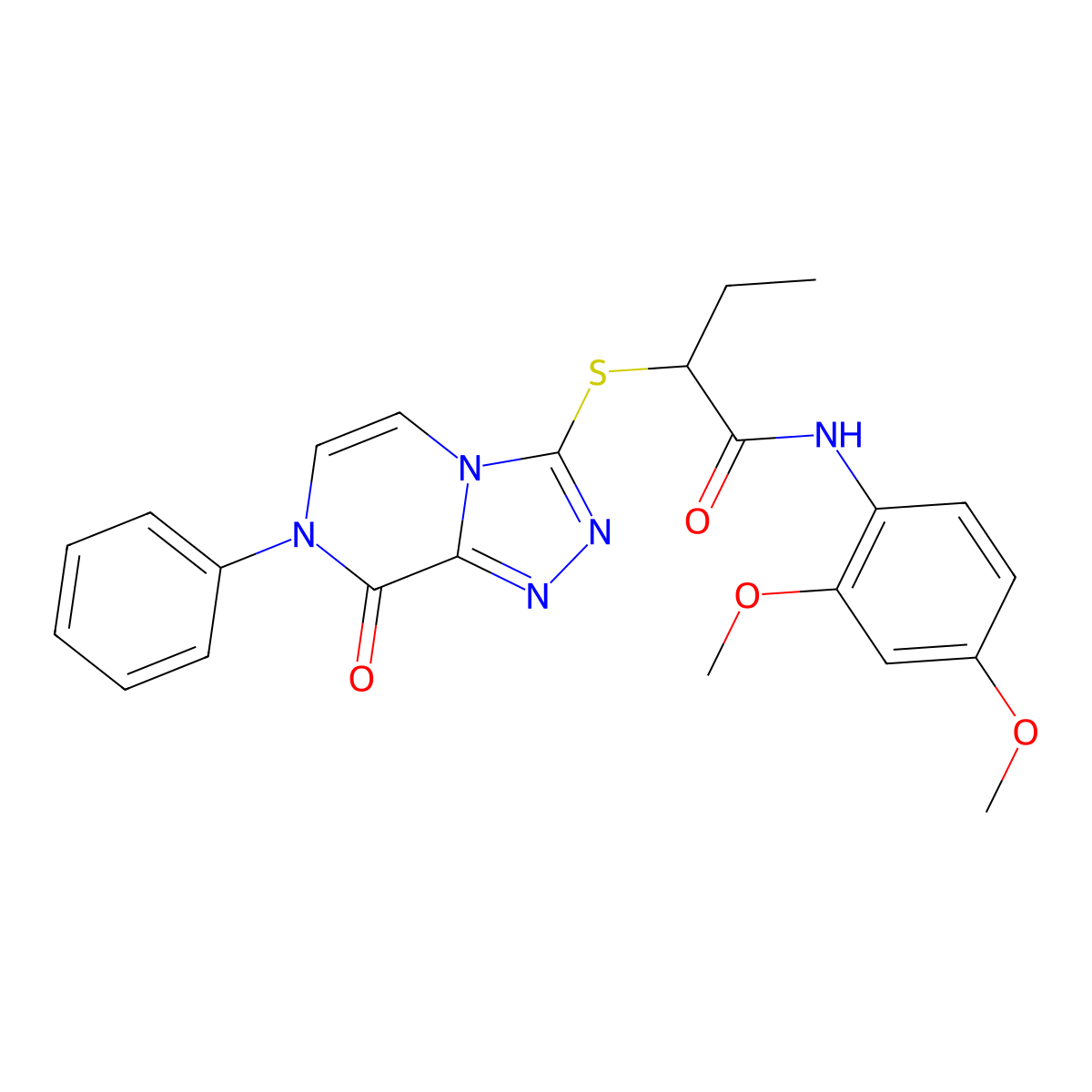 N-(2,4-dimethoxyphenyl)-2-({8-oxo-7-phenyl-7H,8H-[1,2,4]triazolo[4,3-a]pyrazin-3-yl}sulfanyl)butanamide molecular structure, CAS 1223948-24-0