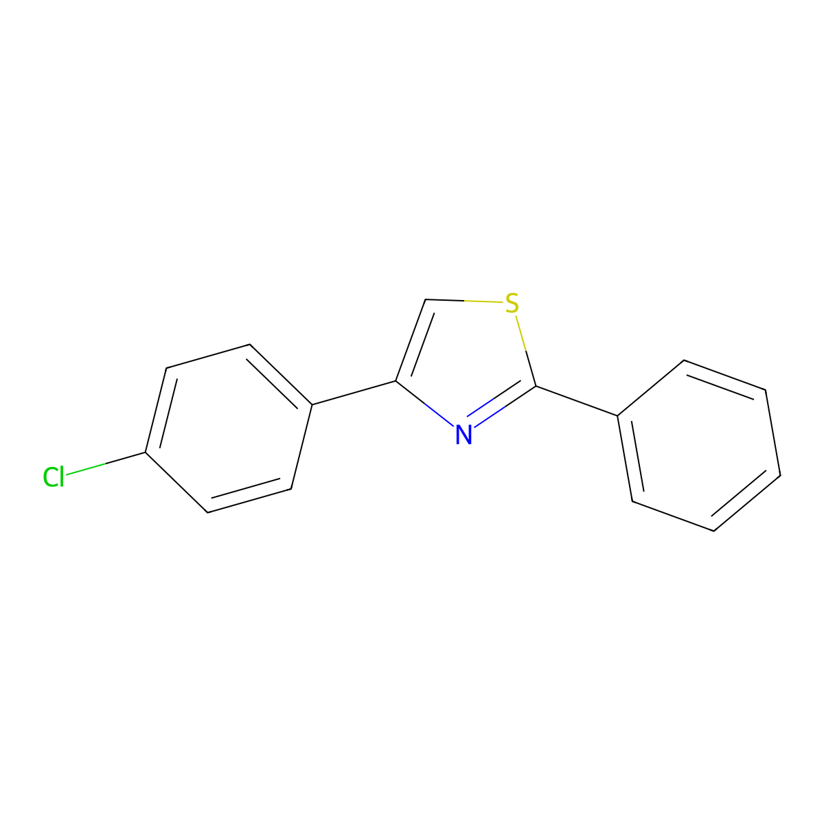 4-(4-Chlorophenyl)-2-phenyl-1,3-thiazole molecular structure, CAS 122395-24-8