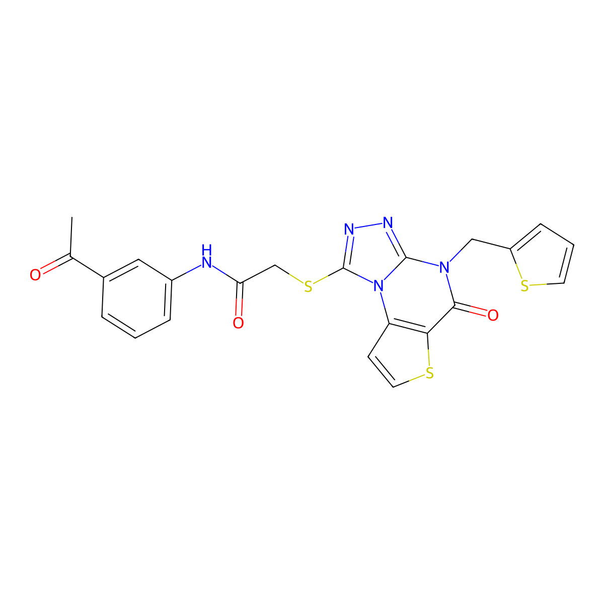 N-(3-acetylphenyl)-2-({7-oxo-8-[(thiophen-2-yl)methyl]-5-thia-1,8,10,11-tetraazatricyclo[7.3.0.0^{2,6}]dodeca-2(6),3,9,11-tetraen-12-yl}sulfanyl)acetamide molecular structure, CAS 1223951-68-5