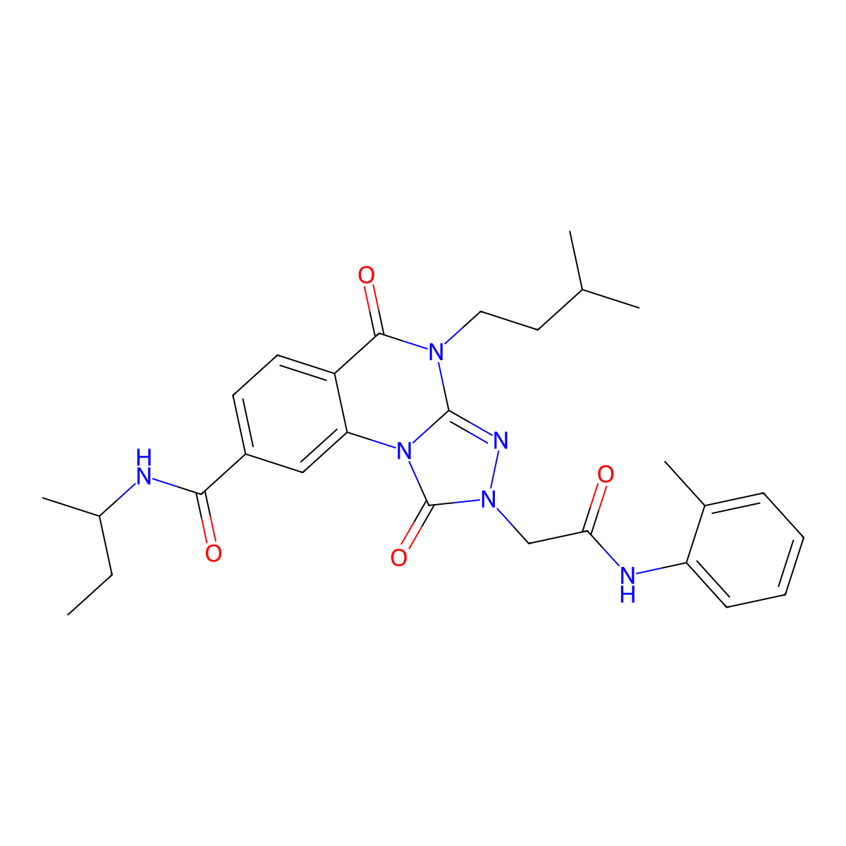 N-(sec-butyl)-4-(3-methylbutyl)-2-{2-[(2-methylphenyl)amino]-2-oxoethyl}-1,5-dioxo-1,2,4,5-tetrahydro[1,2,4]triazolo[4,3-a]quinazoline-8-carboxamide molecular structure, CAS 1223953-32-9