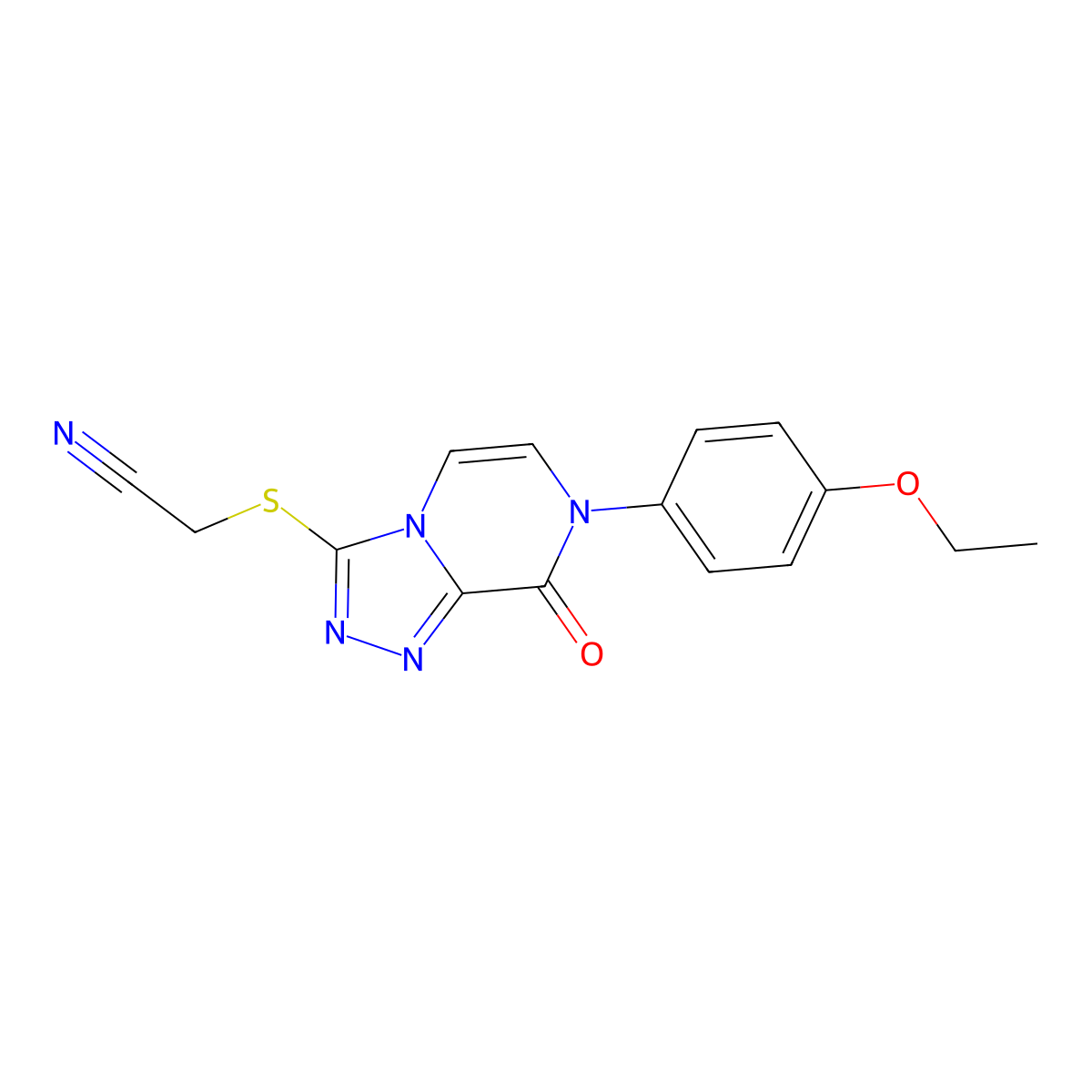 {[7-(4-Ethoxyphenyl)-8-oxo-7,8-dihydro[1,2,4]triazolo[4,3-a]pyrazin-3-yl]thio}acetonitrile molecular structure, CAS 1223954-23-1