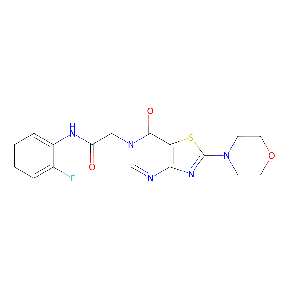 N-(2-fluorophenyl)-2-(2-morpholino-7-oxothiazolo[4,5-d]pyrimidin-6(7H)-yl)acetamide molecular structure, CAS 1223956-93-1