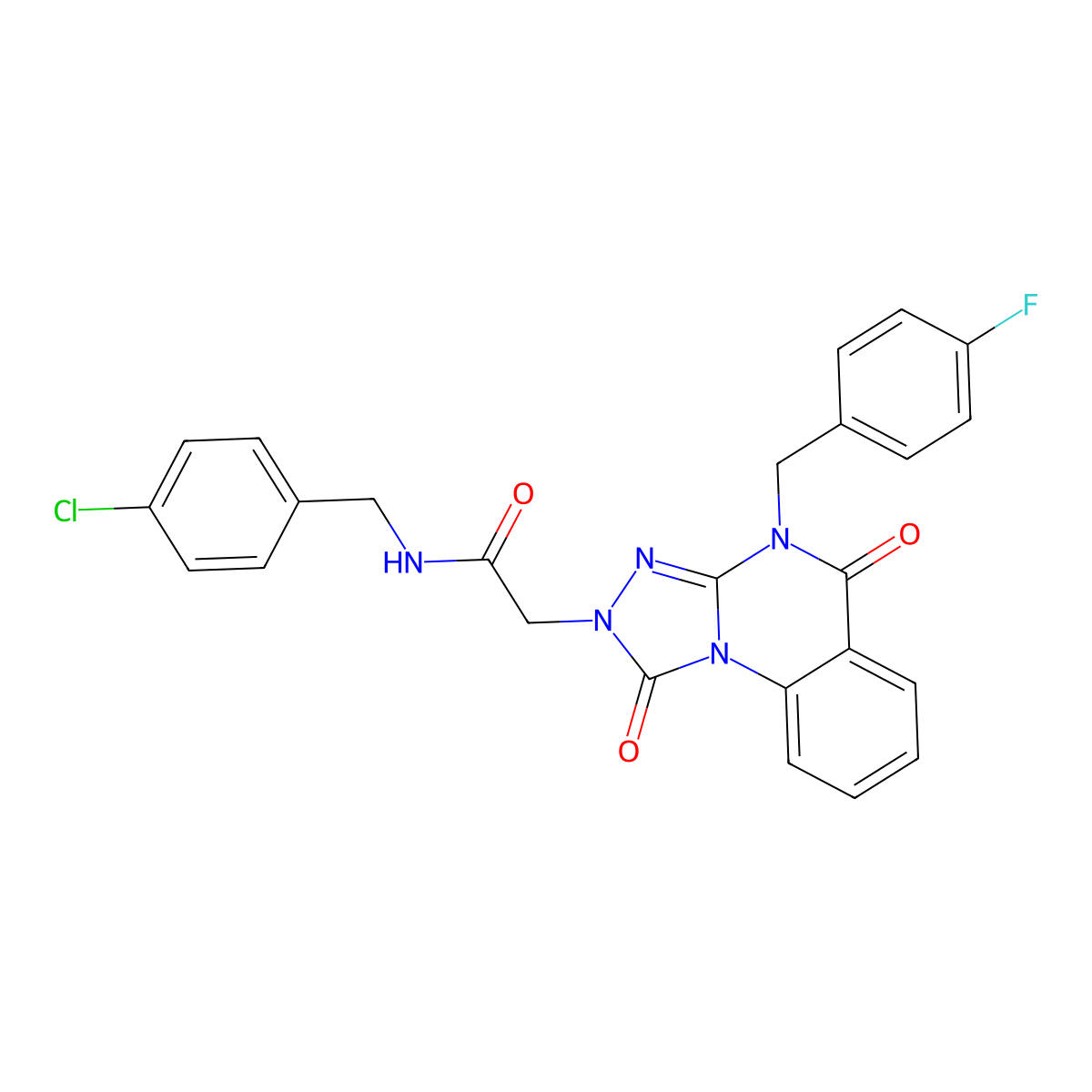 N-(4-chlorobenzyl)-2-(4-(4-fluorobenzyl)-1,5-dioxo-4,5-dihydro-[1,2,4]triazolo[4,3-a]quinazolin-2(1H)-yl)acetamide molecular structure, CAS 1223958-16-4