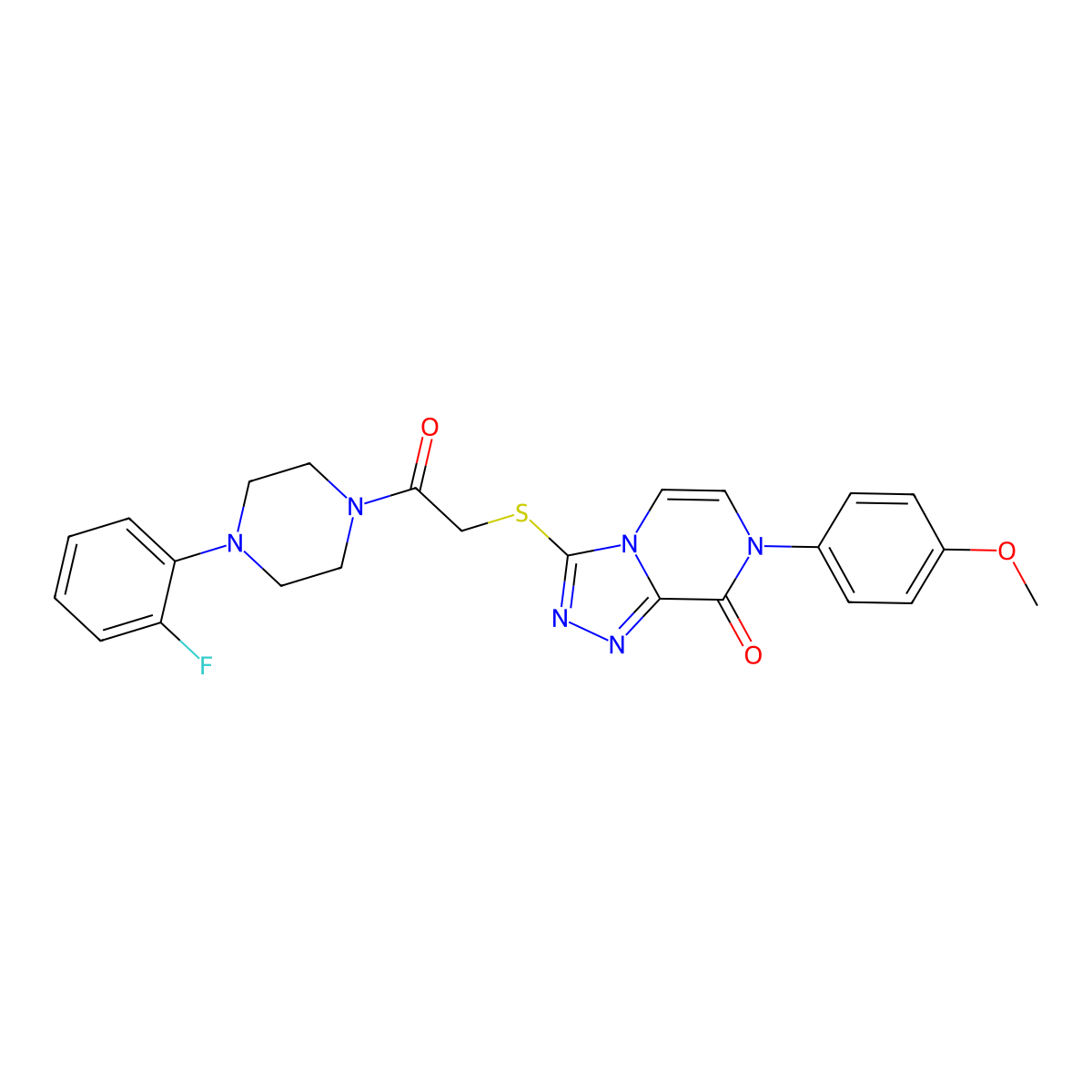 3-((2-(4-(2-fluorophenyl)piperazin-1-yl)-2-oxoethyl)thio)-7-(4-methoxyphenyl)-[1,2,4]triazolo[4,3-a]pyrazin-8(7H)-one molecular structure, CAS 1223958-27-7