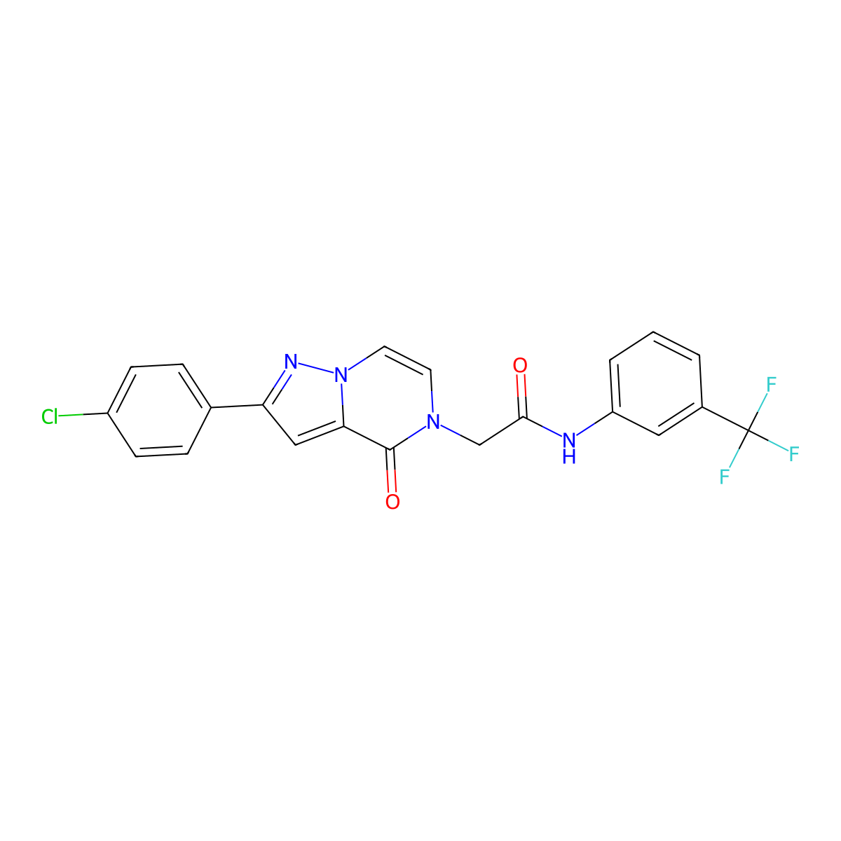 2-[2-(4-chlorophenyl)-4-oxopyrazolo[1,5-a]pyrazin-5(4H)-yl]-N-[3-(trifluoromethyl)phenyl]acetamide molecular structure, CAS 1223959-02-1
