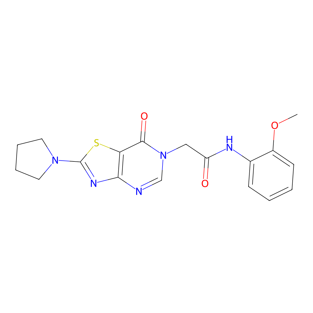N-(2-methoxyphenyl)-2-(7-oxo-2-(pyrrolidin-1-yl)thiazolo[4,5-d]pyrimidin-6(7H)-yl)acetamide molecular structure, CAS 1223961-27-0