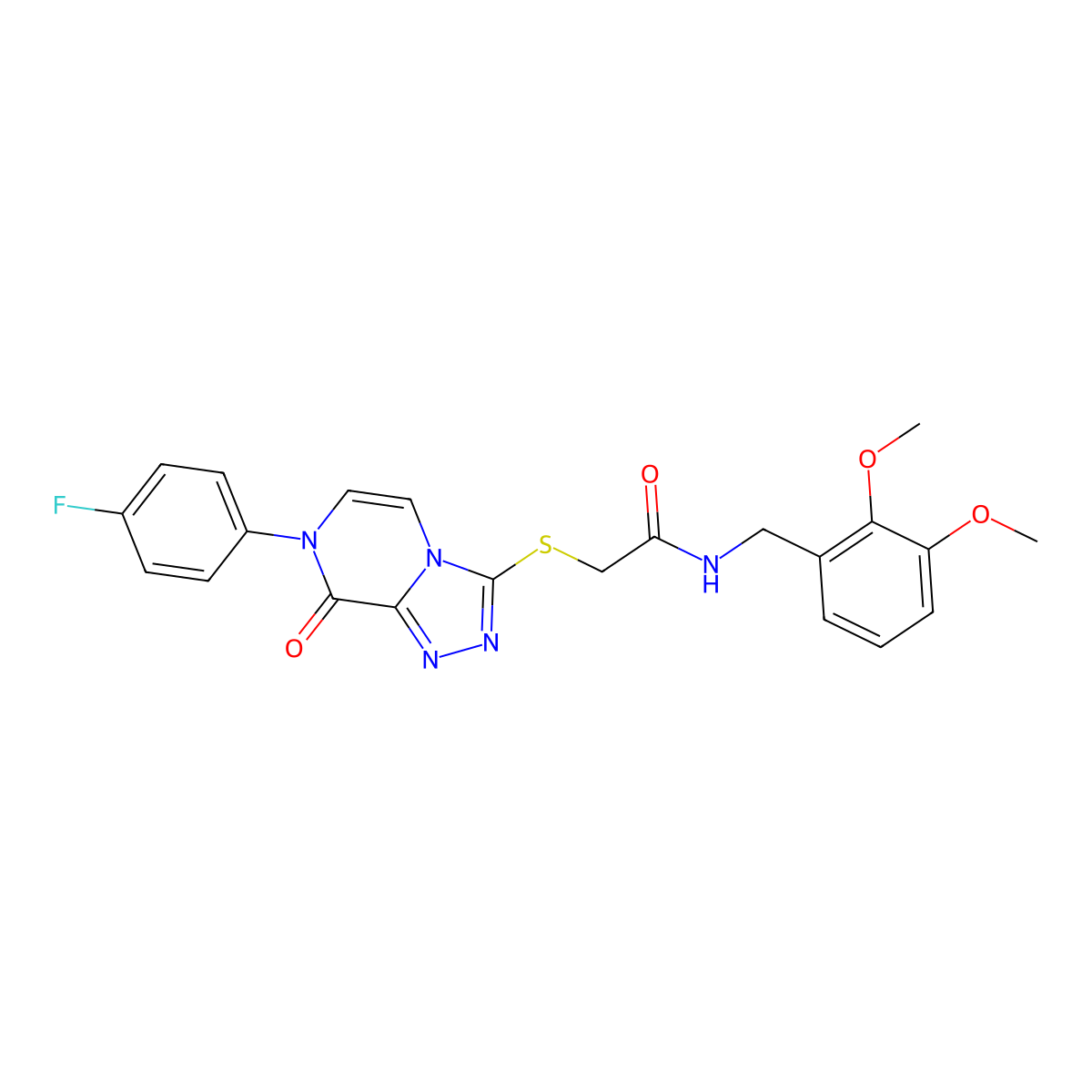 N-[(2,3-dimethoxyphenyl)methyl]-2-[[7-(4-fluorophenyl)-8-oxo-[1,2,4]triazolo[4,3-a]pyrazin-3-yl]sulfanyl]acetamide molecular structure, CAS 1223961-82-7