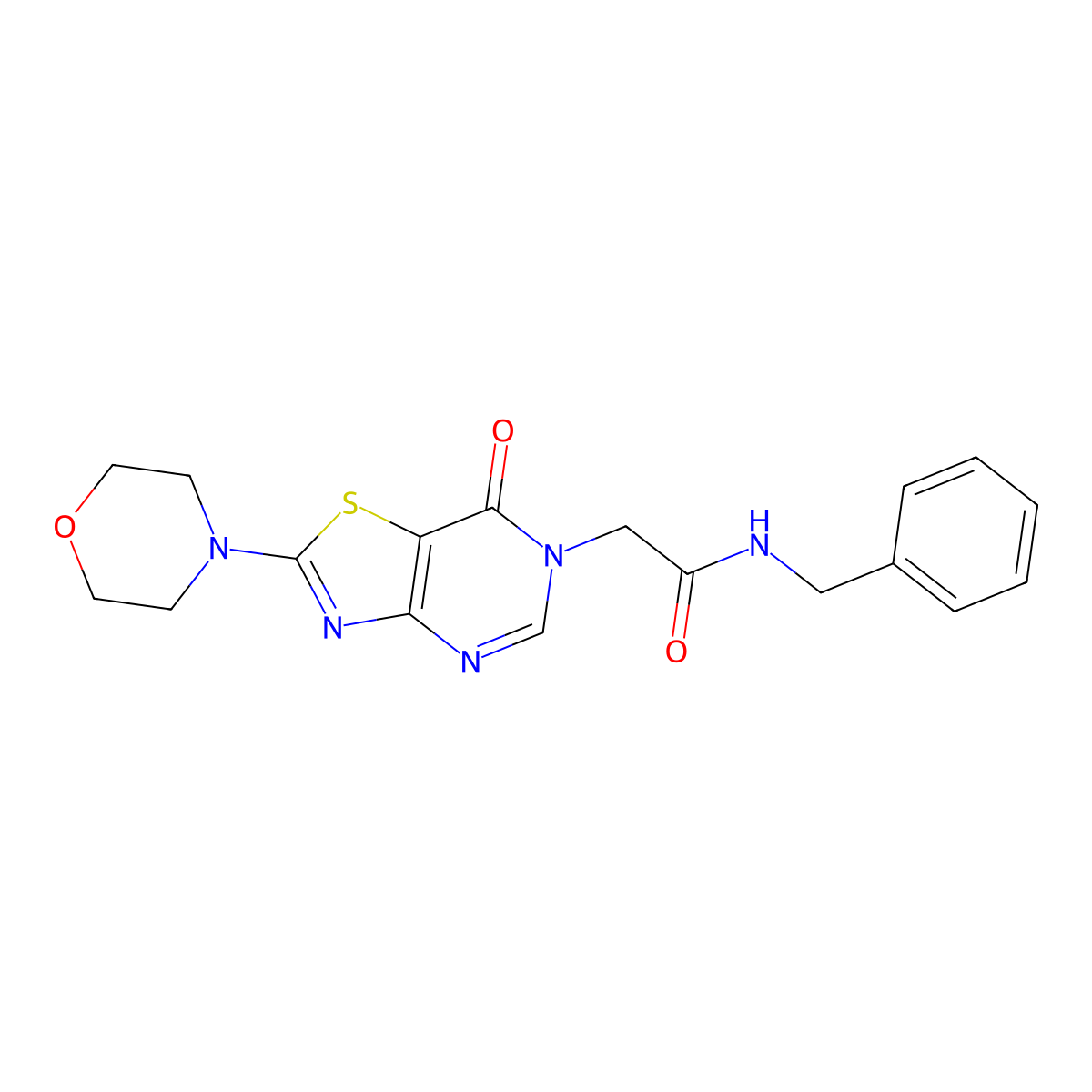 N-benzyl-2-(2-morpholino-7-oxothiazolo[4,5-d]pyrimidin-6(7H)-yl)acetamide molecular structure, CAS 1223963-29-8