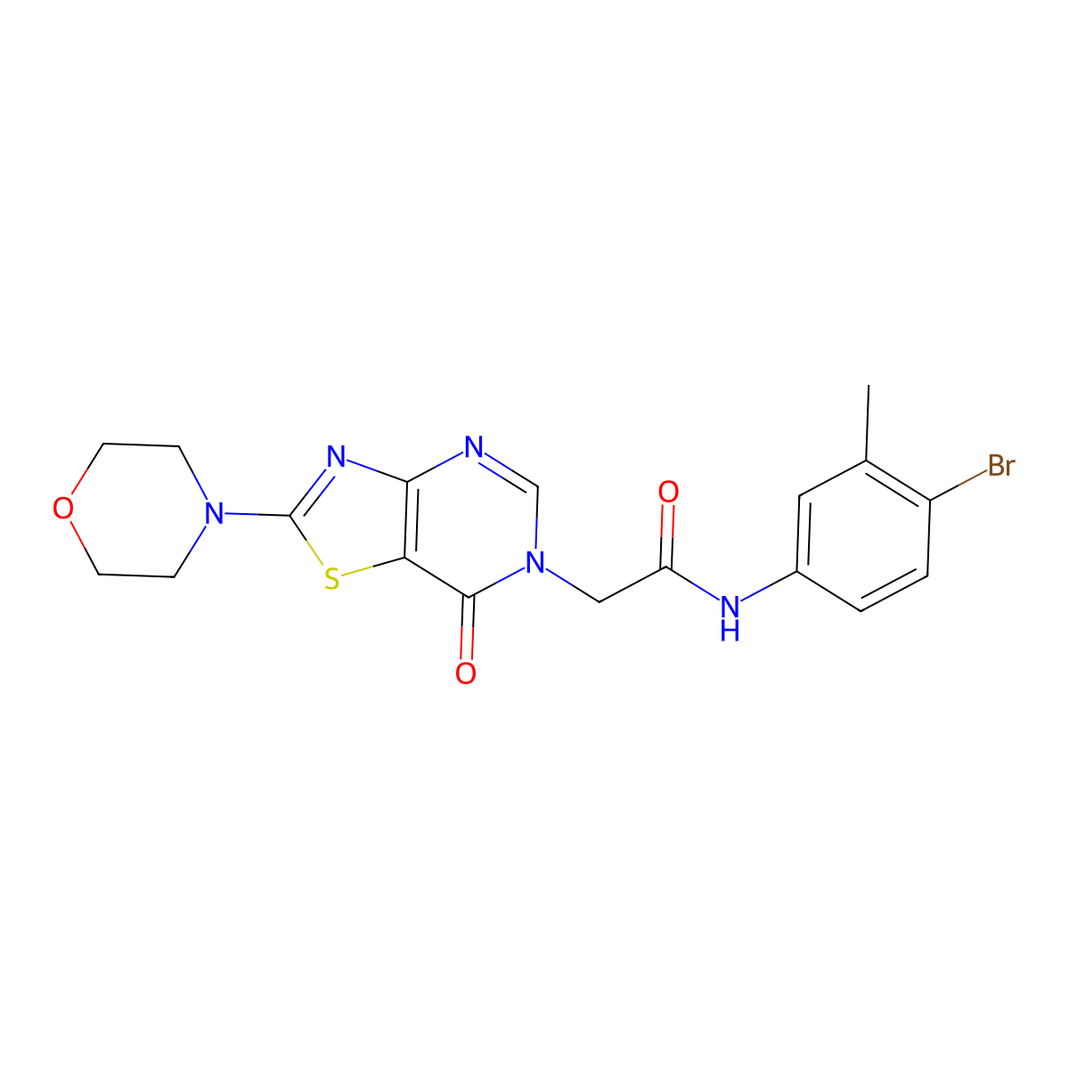 N-(4-bromo-3-methylphenyl)-2-(2-morpholino-7-oxothiazolo[4,5-d]pyrimidin-6(7H)-yl)acetamide molecular structure, CAS 1223963-50-5