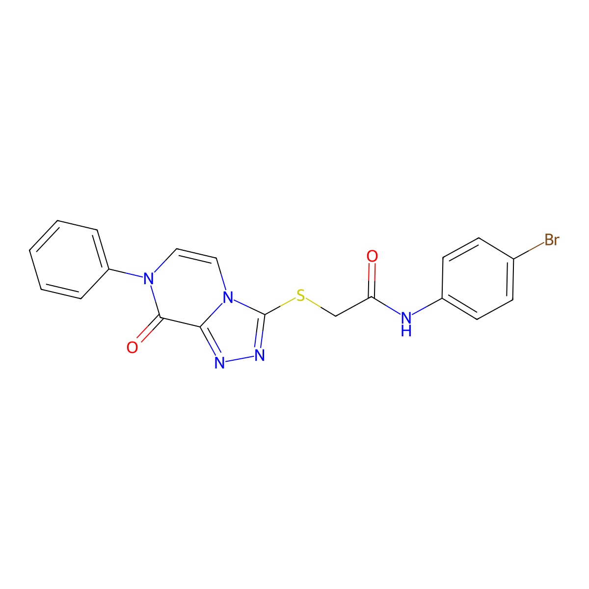 N-(4-bromophenyl)-2-((8-oxo-7-phenyl-7,8-dihydro-[1,2,4]triazolo[4,3-a]pyrazin-3-yl)thio)acetamide molecular structure, CAS 1223965-39-6