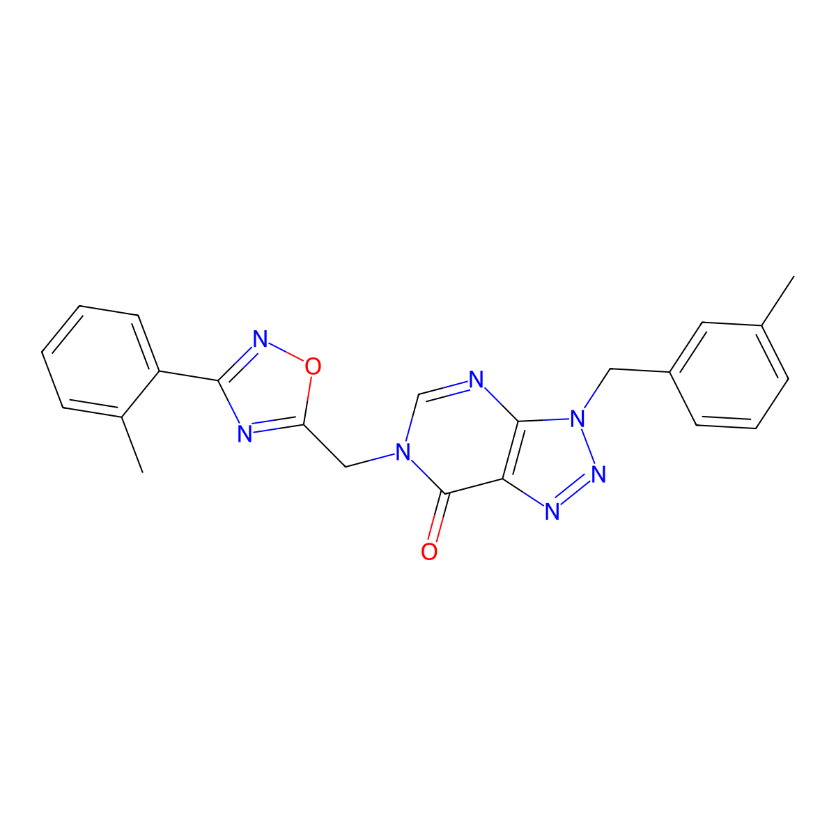 3-(3-methylbenzyl)-6-{[3-(2-methylphenyl)-1,2,4-oxadiazol-5-yl]methyl}-3,6-dihydro-7H-[1,2,3]triazolo[4,5-d]pyrimidin-7-one molecular structure, CAS 1223965-60-3