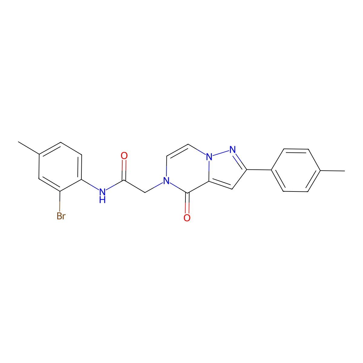 N-(2-bromo-4-methylphenyl)-2-[2-(4-methylphenyl)-4-oxopyrazolo[1,5-a]pyrazin-5(4H)-yl]acetamide molecular structure, CAS 1223966-83-3