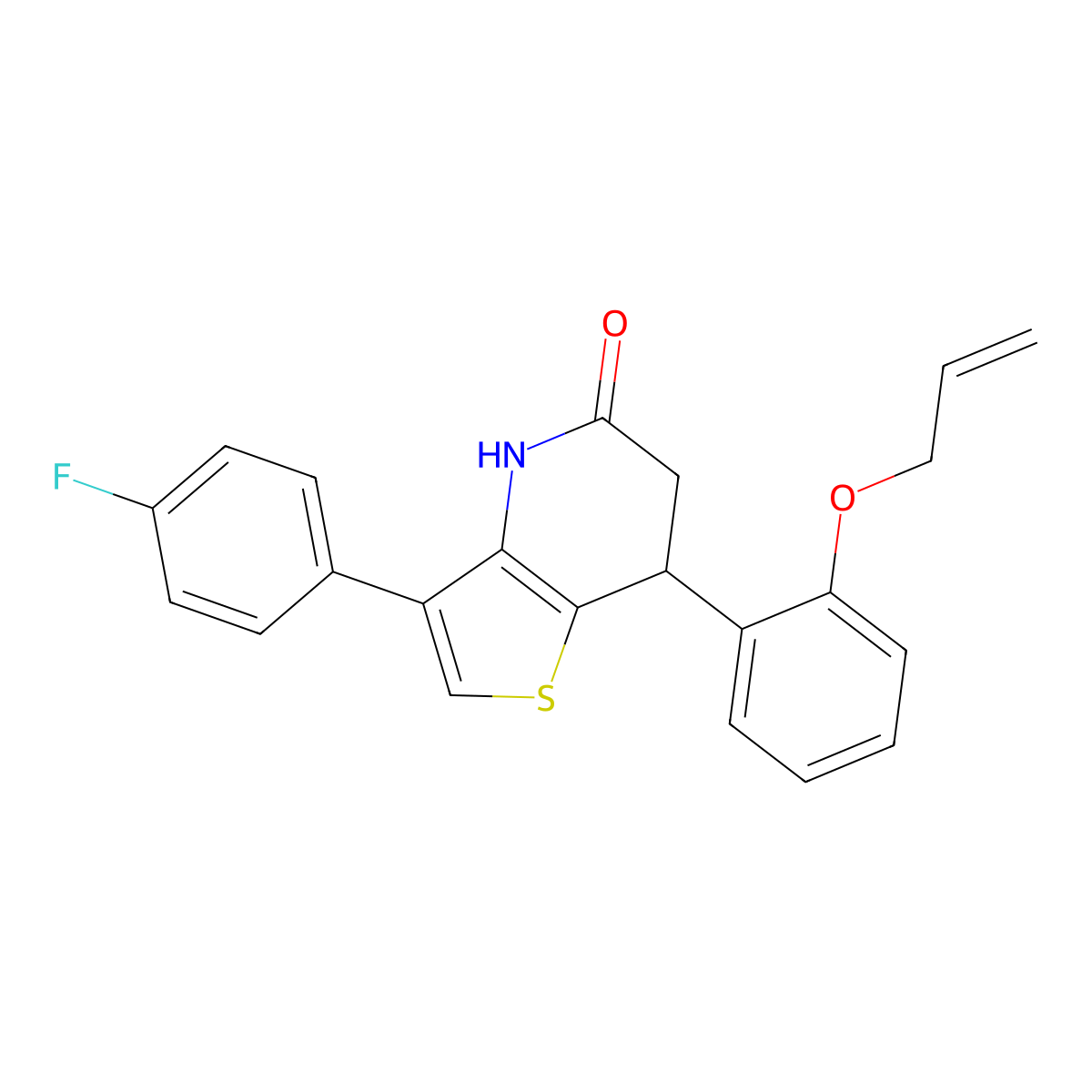 7-(2-(Allyloxy)phenyl)-3-(4-fluorophenyl)-6,7-dihydrothieno[3,2-b]pyridin-5(4H)-one molecular structure, CAS 1223967-55-2