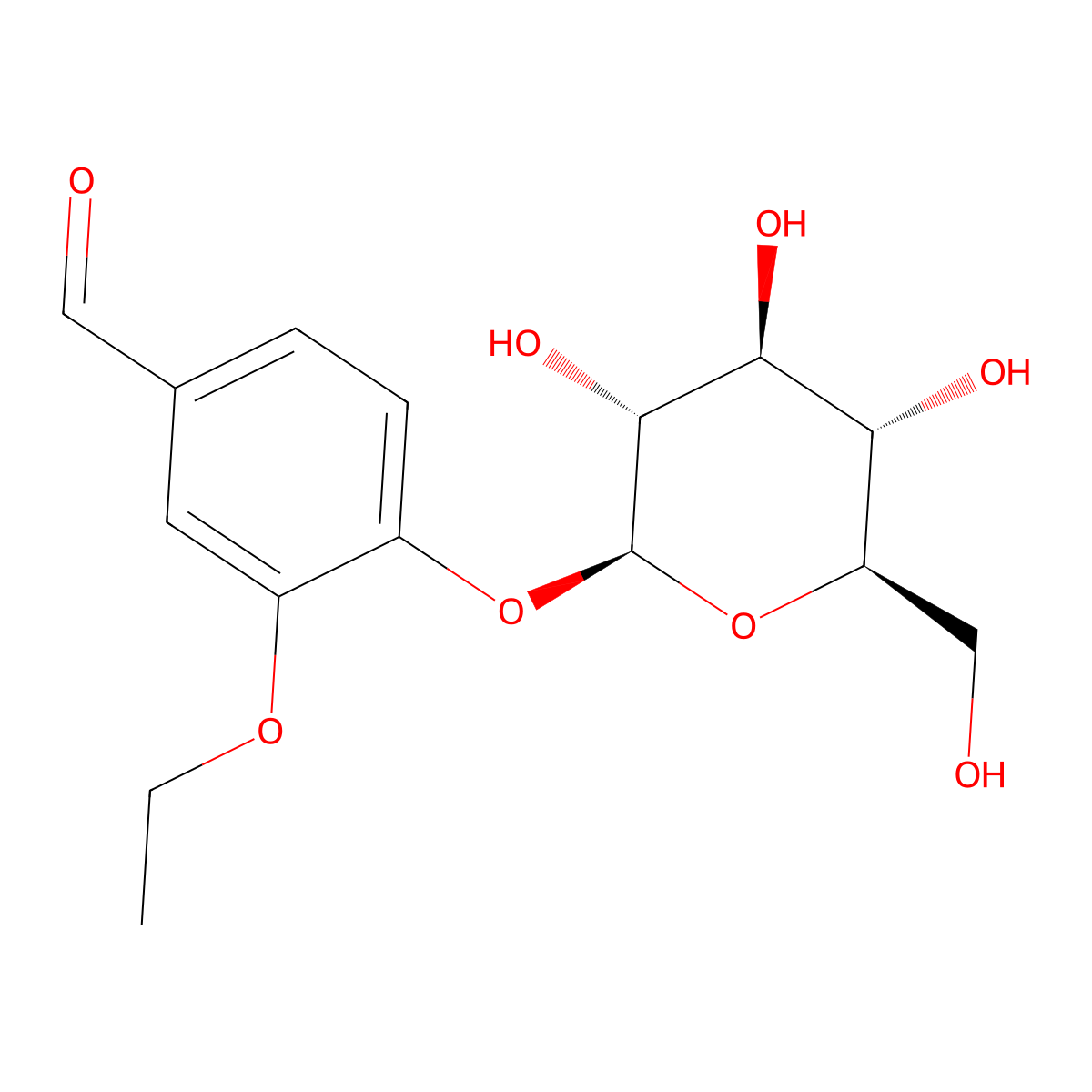 Ethyl vanillin glucoside molecular structure, CAS 122397-96-0