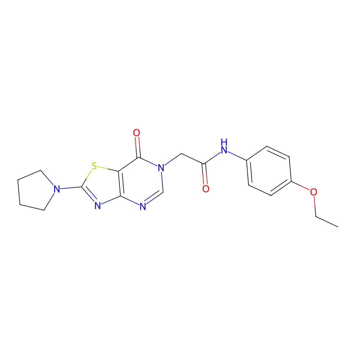 N-(4-ethoxyphenyl)-2-(7-oxo-2-(pyrrolidin-1-yl)thiazolo[4,5-d]pyrimidin-6(7H)-yl)acetamide molecular structure, CAS 1223970-35-1