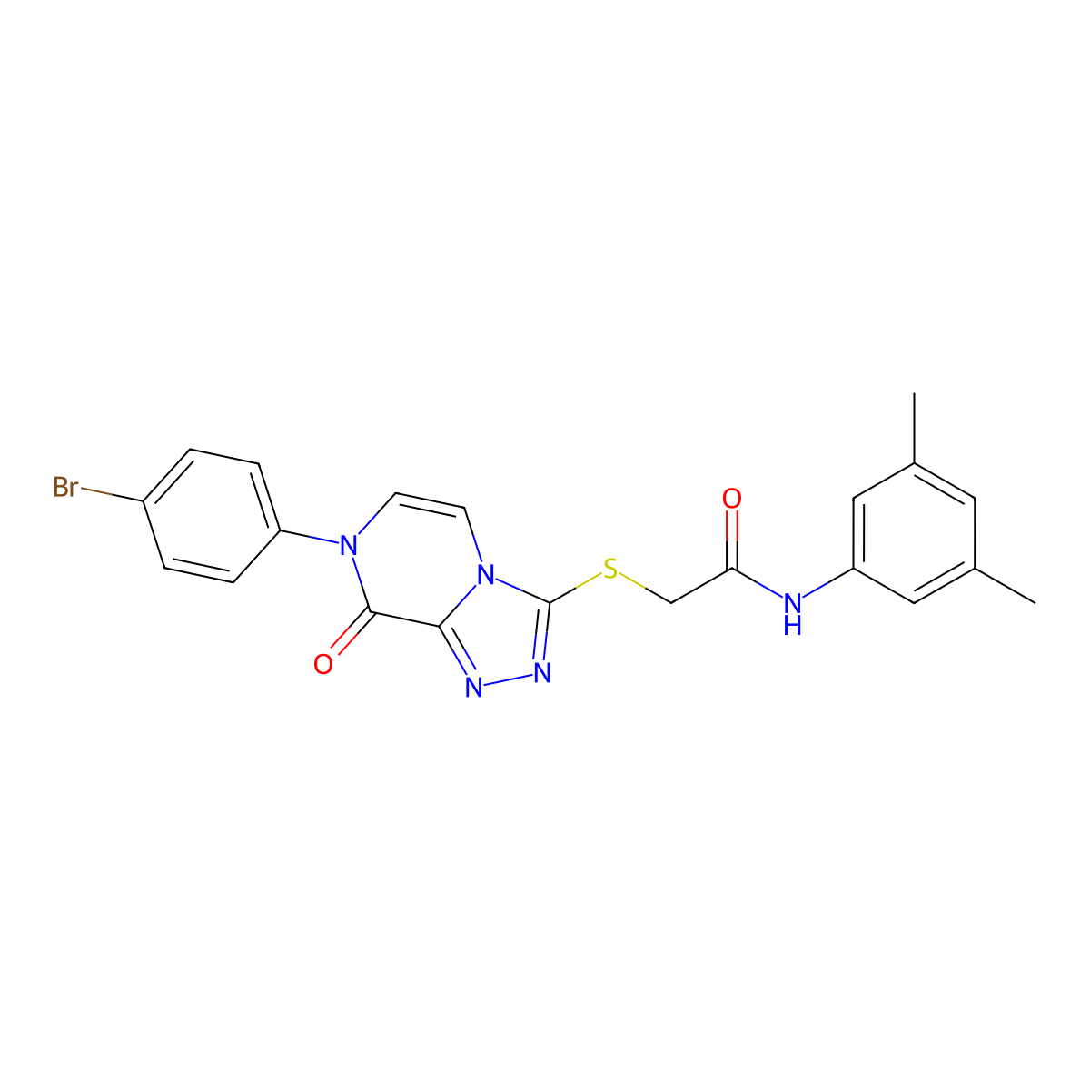2-[[7-(4-bromophenyl)-8-oxo-[1,2,4]triazolo[4,3-a]pyrazin-3-yl]sulfanyl]-N-(3,5-dimethylphenyl)acetamide molecular structure, CAS 1223979-62-1