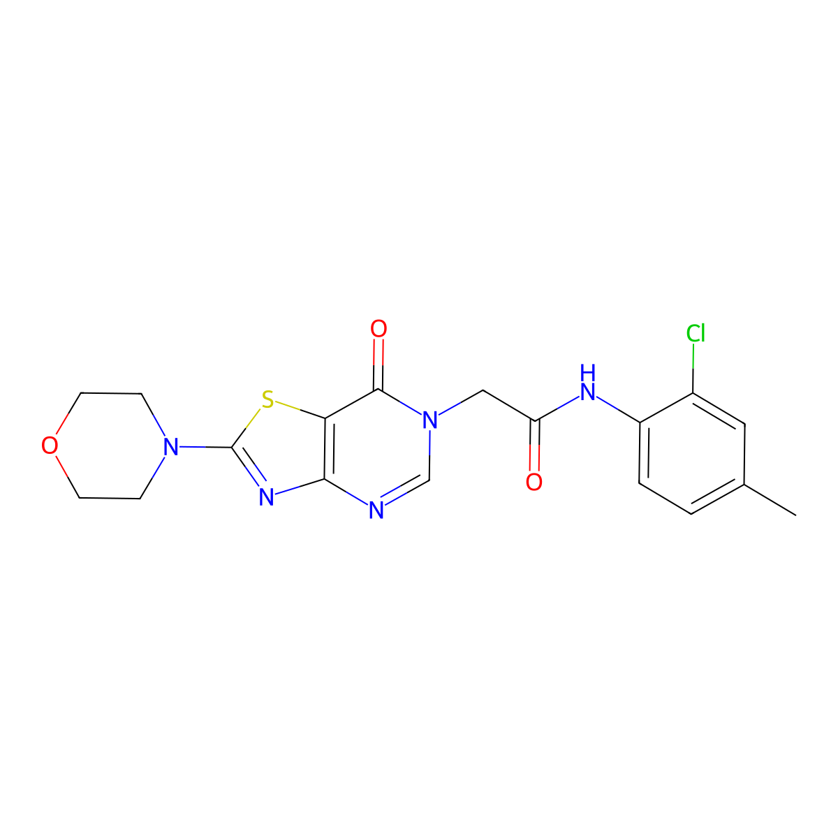 N-(2-chloro-4-methylphenyl)-2-(2-morpholino-7-oxothiazolo[4,5-d]pyrimidin-6(7H)-yl)acetamide molecular structure, CAS 1223979-81-4