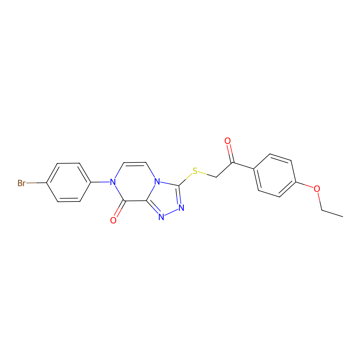 7-(4-bromophenyl)-3-((2-(4-ethoxyphenyl)-2-oxoethyl)thio)-[1,2,4]triazolo[4,3-a]pyrazin-8(7H)-one molecular structure, CAS 1223981-15-4