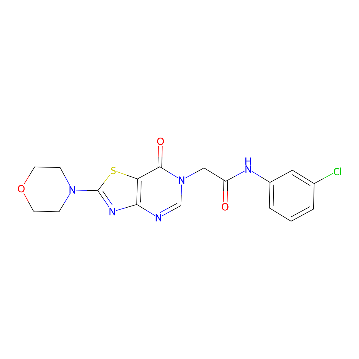 N-(3-chlorophenyl)-2-(2-morpholino-7-oxothiazolo[4,5-d]pyrimidin-6(7H)-yl)acetamide molecular structure, CAS 1223981-16-5