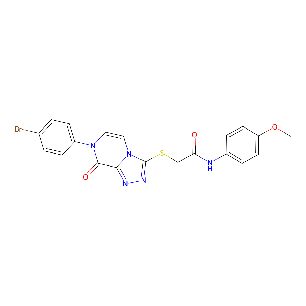 2-[[7-(4-bromophenyl)-8-oxo-[1,2,4]triazolo[4,3-a]pyrazin-3-yl]sulfanyl]-N-(4-methoxyphenyl)acetamide molecular structure, CAS 1223983-61-6
