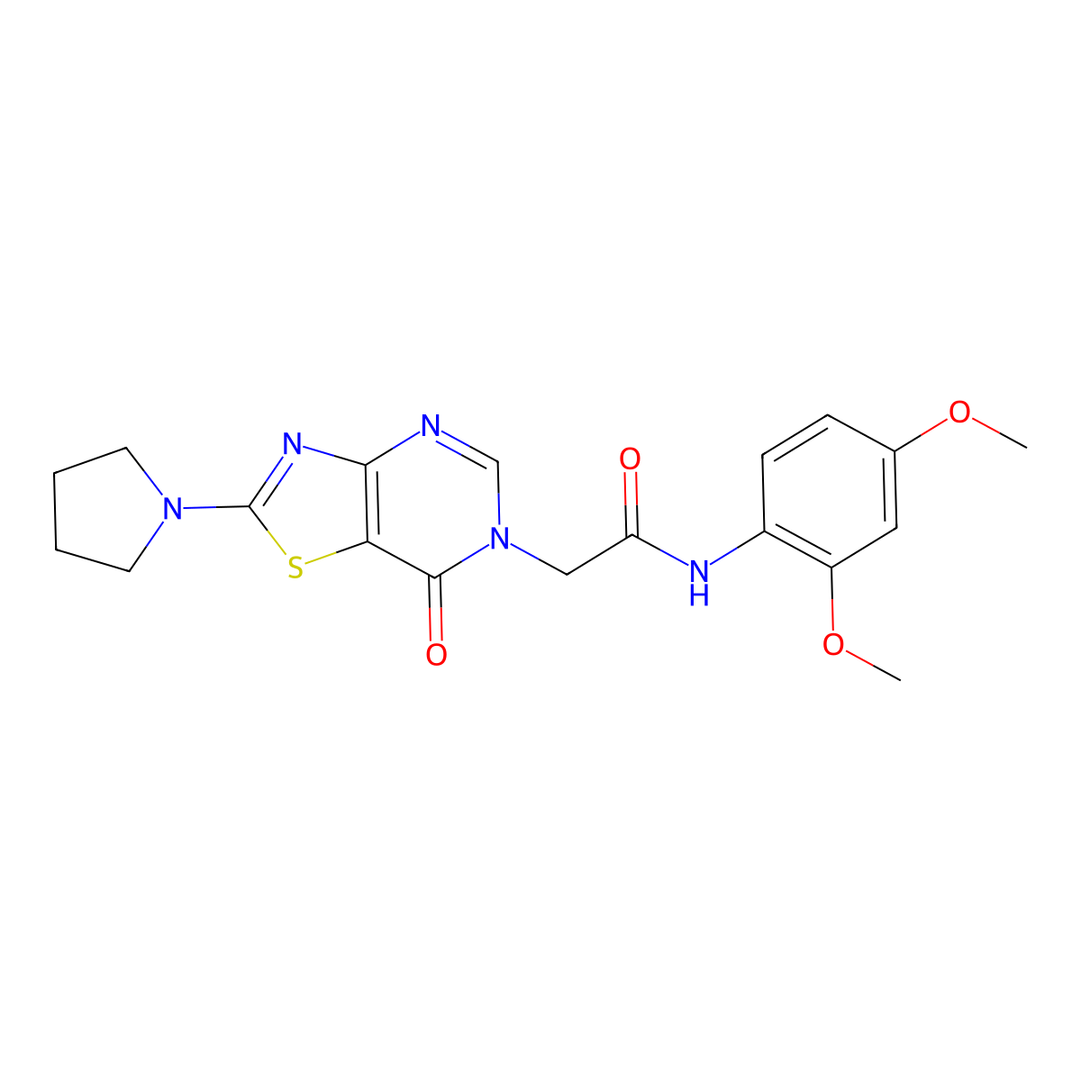 N-(2,4-dimethoxyphenyl)-2-(7-oxo-2-(pyrrolidin-1-yl)thiazolo[4,5-d]pyrimidin-6(7H)-yl)acetamide molecular structure, CAS 1223988-27-9