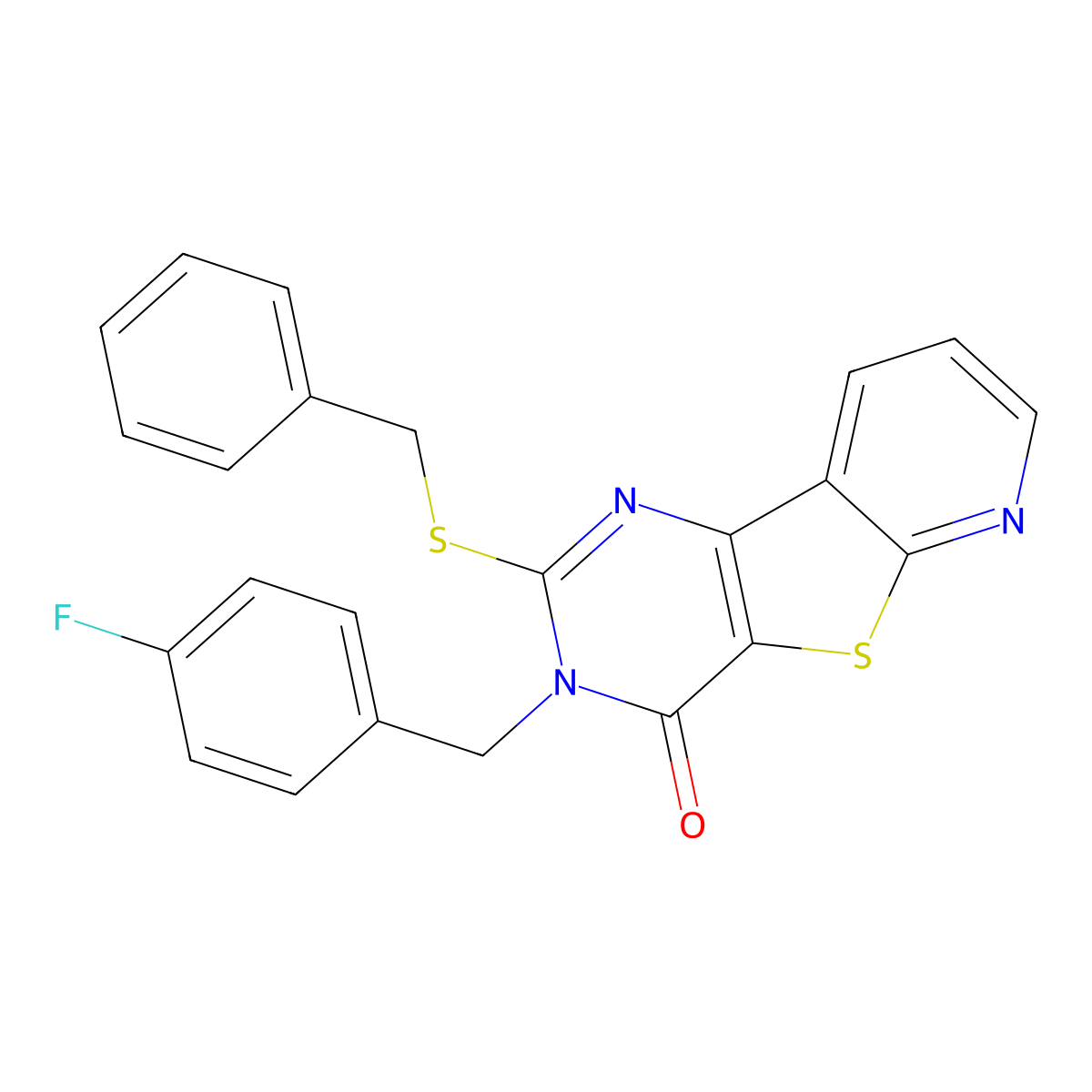 4-(Benzylsulfanyl)-5-[(4-fluorophenyl)methyl]-8-thia-3,5,10-triazatricyclo[7.4.0.0^{2,7}]trideca-1(9),2(7),3,10,12-pentaen-6-one molecular structure, CAS 1223990-62-2